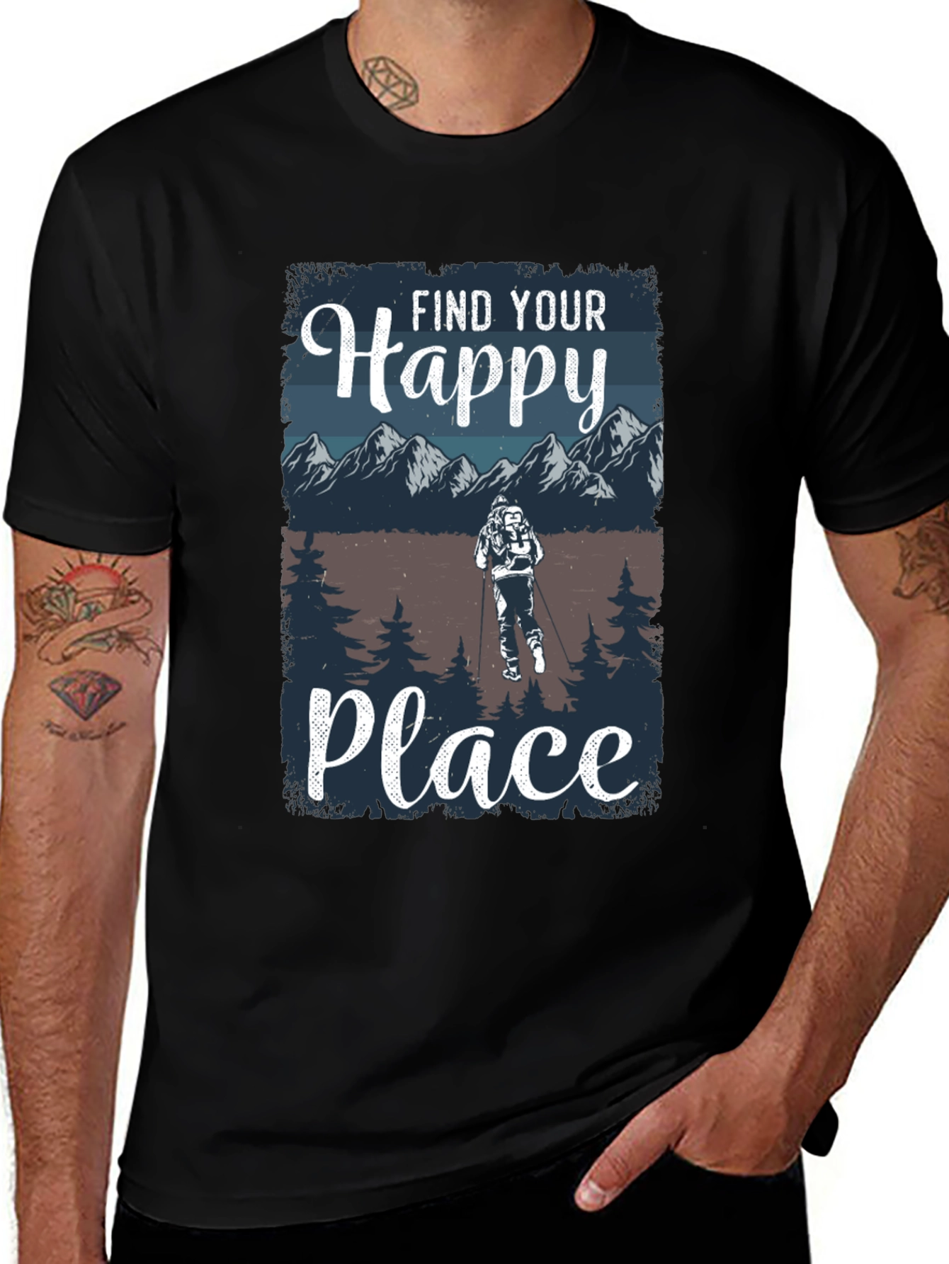 Variant 4 of Find Your Happy Place Hiking T-Shirt