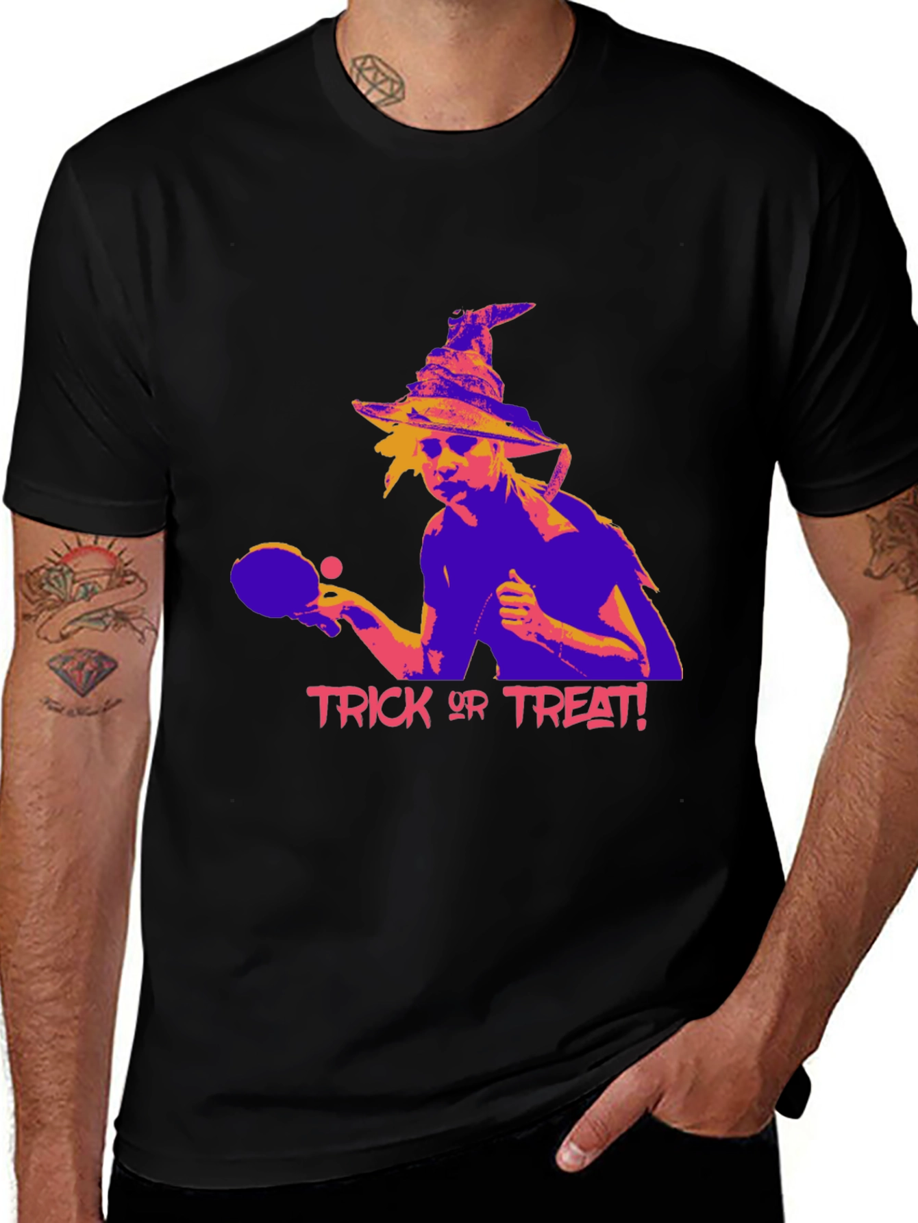 Variant 20 of Halloween Witch Ping Pong Trick or Treat T-Shirt