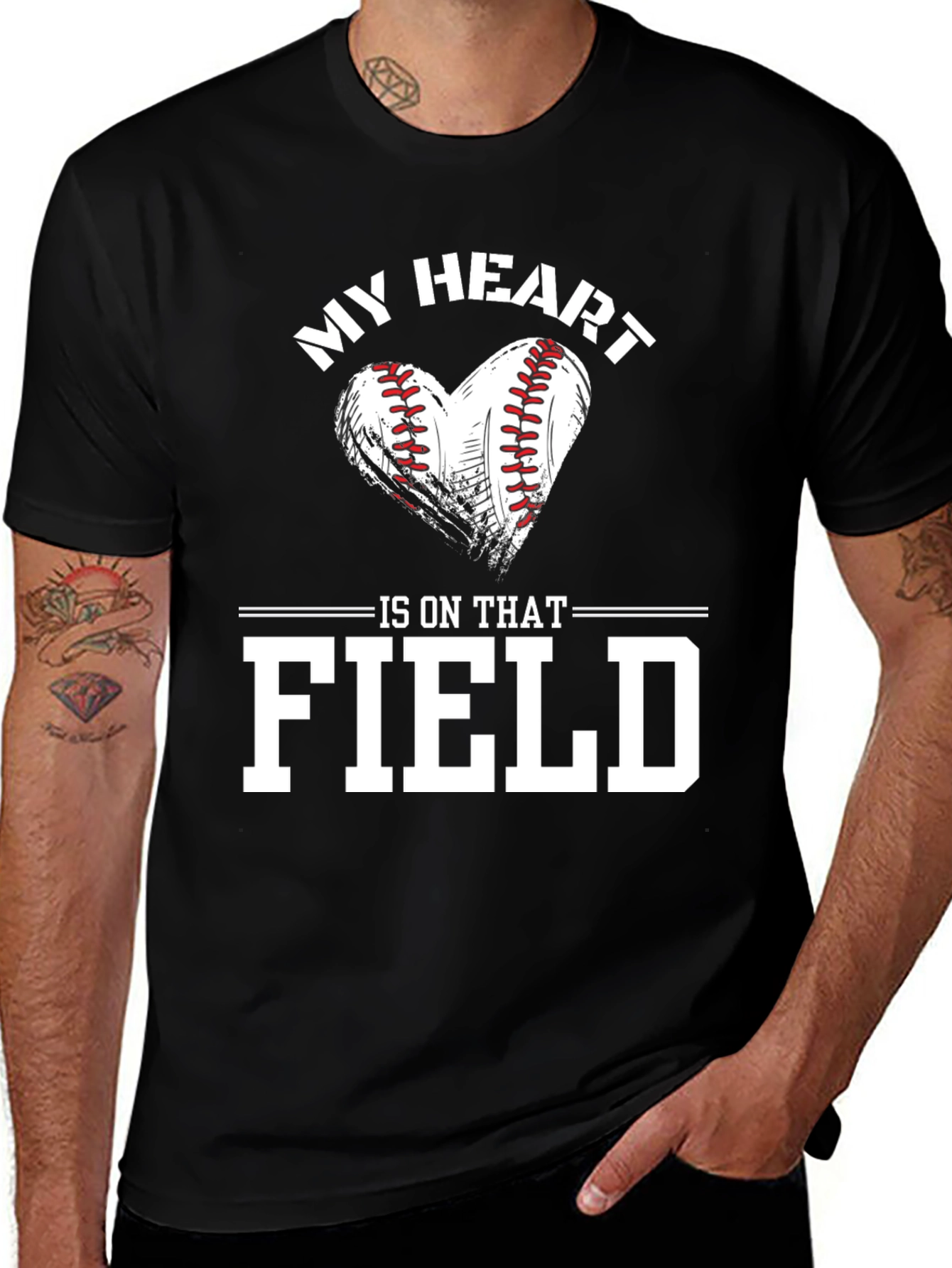 Variant 9 of My Heart is on That Field Baseball T-Shirt