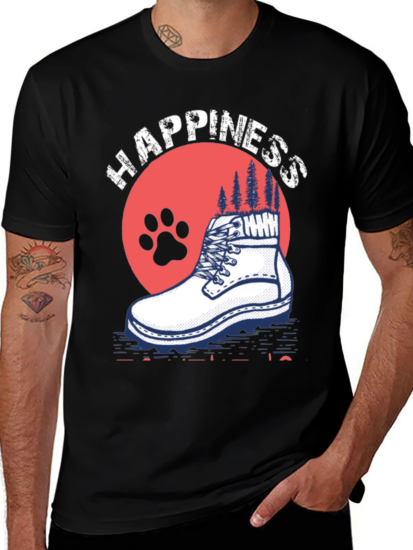 Happiness Hiking Boot Men's Graphic Tee