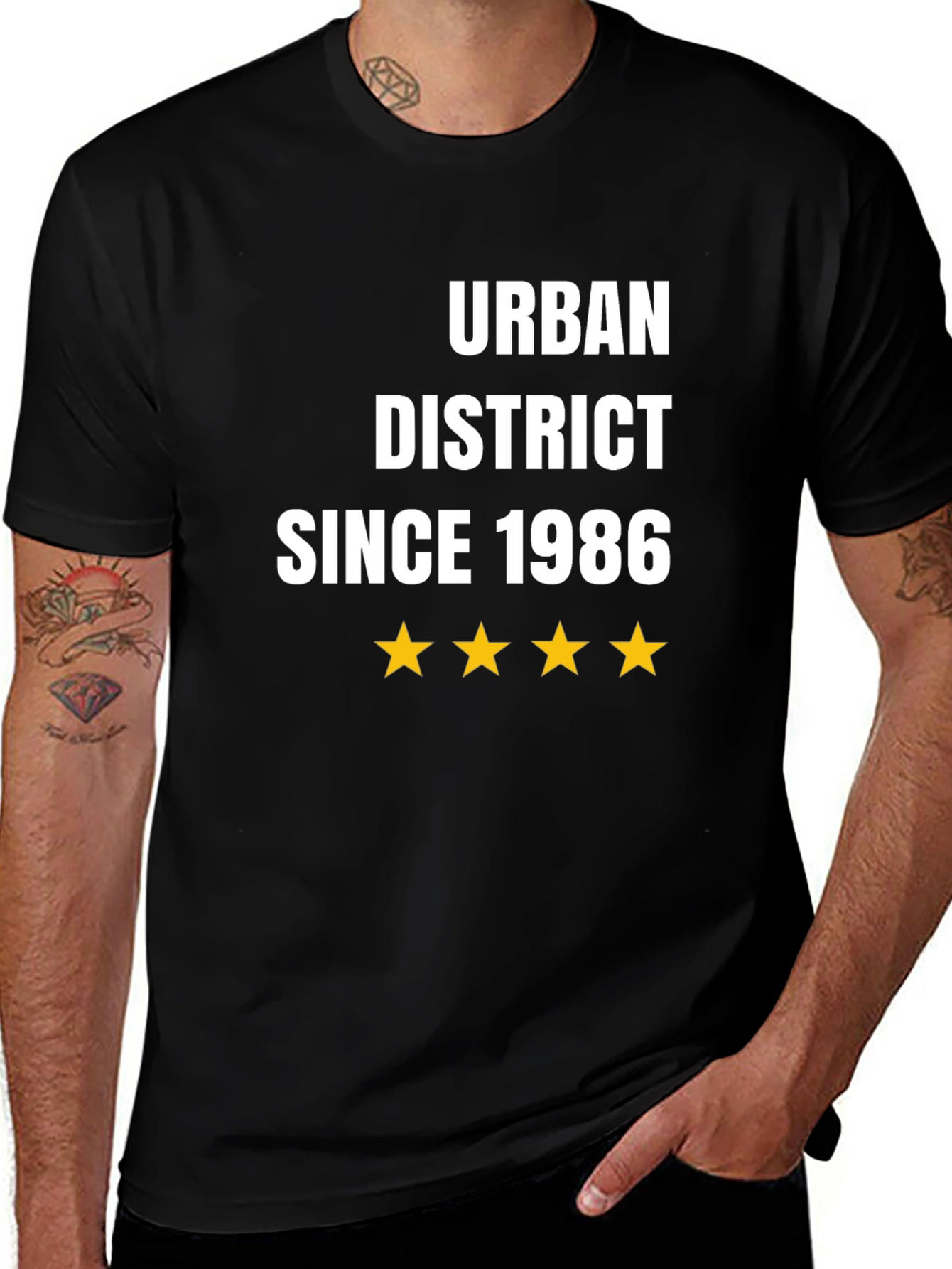 Variant 19 of Urban District Since 1986 Black T-Shirt