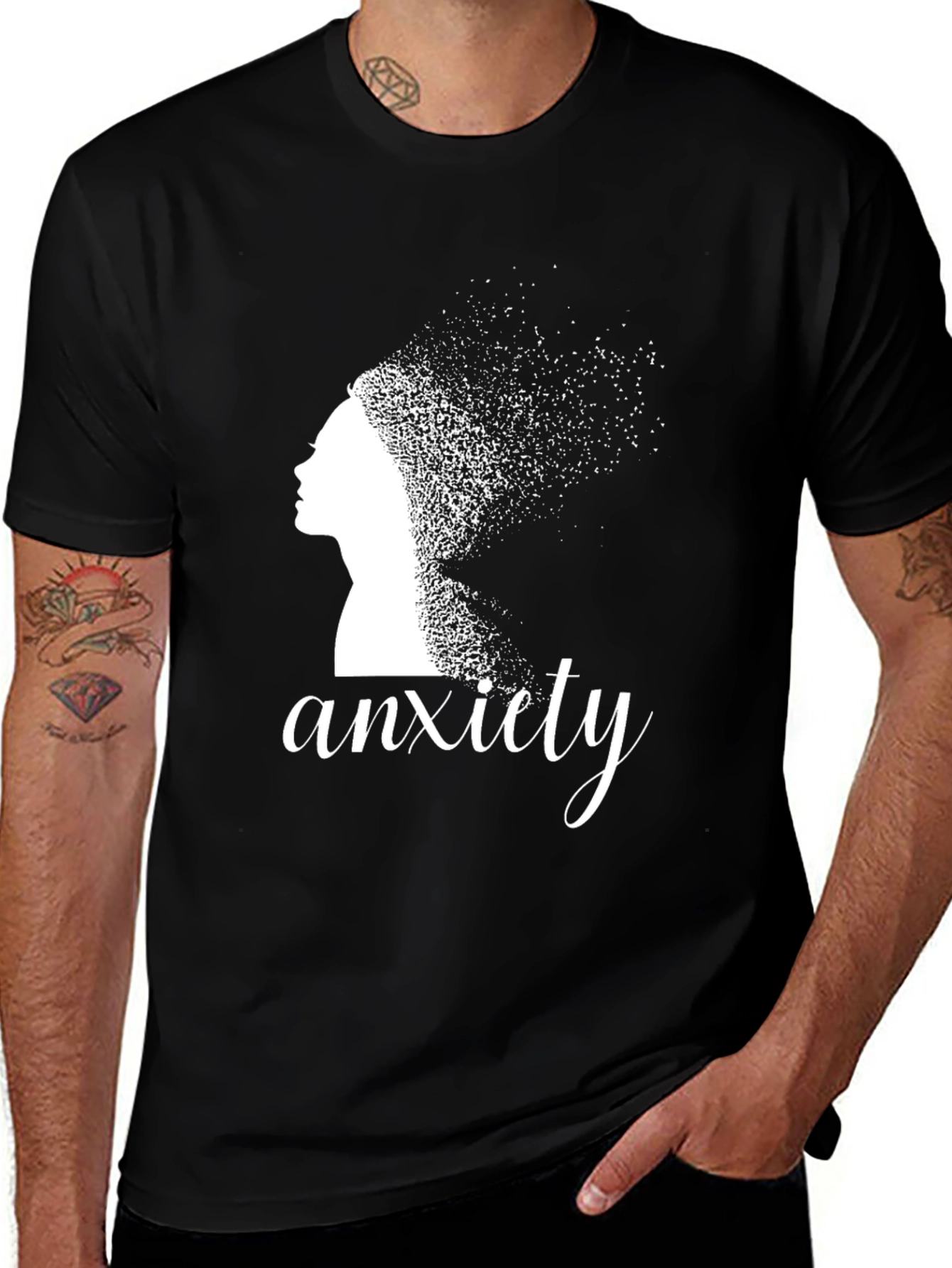 Variant 13 of Anxiety Graphic Tee - Unisex Black T-Shirt