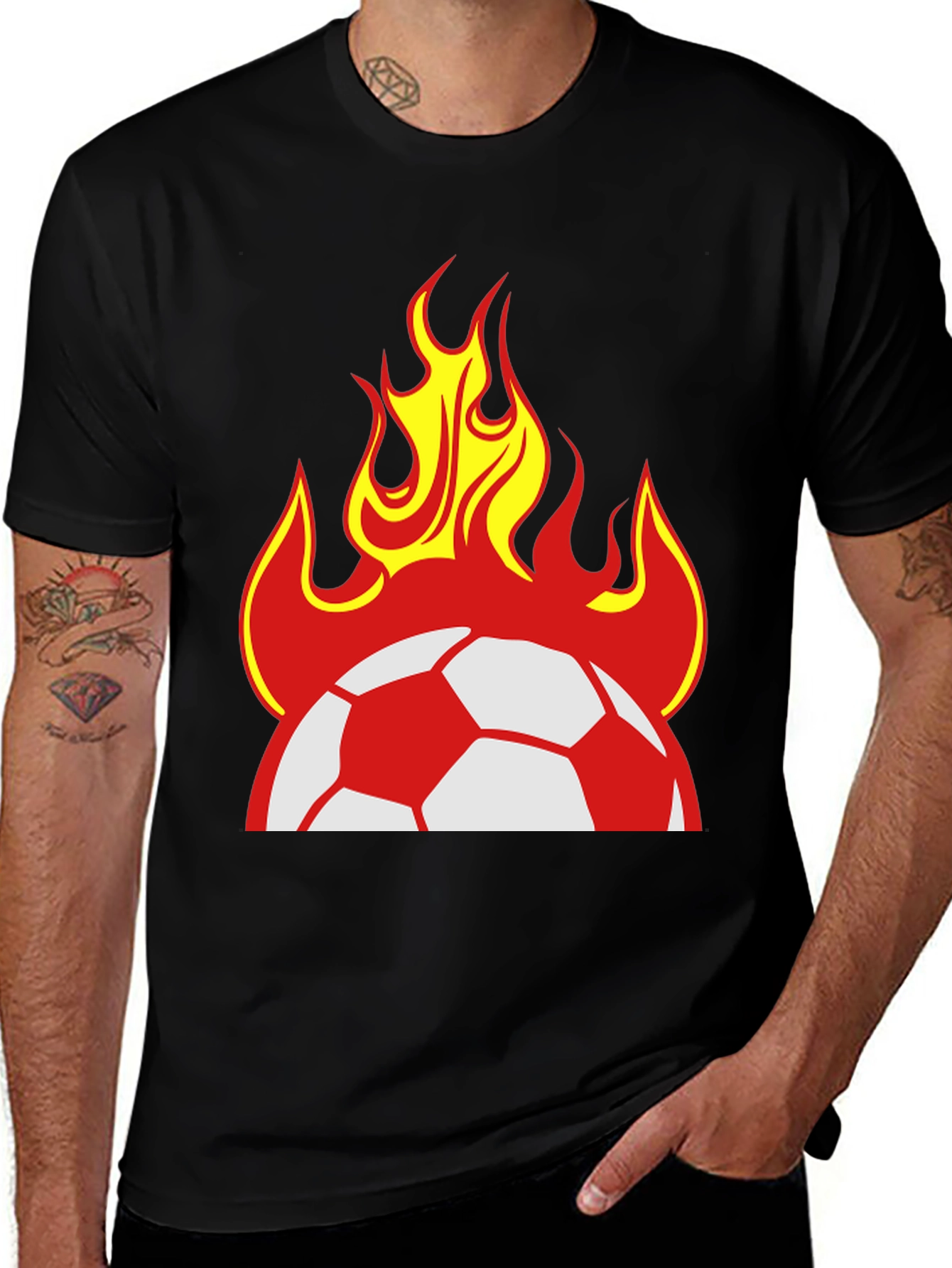 Variant 30 of Flaming Soccer Ball Graphic Tee