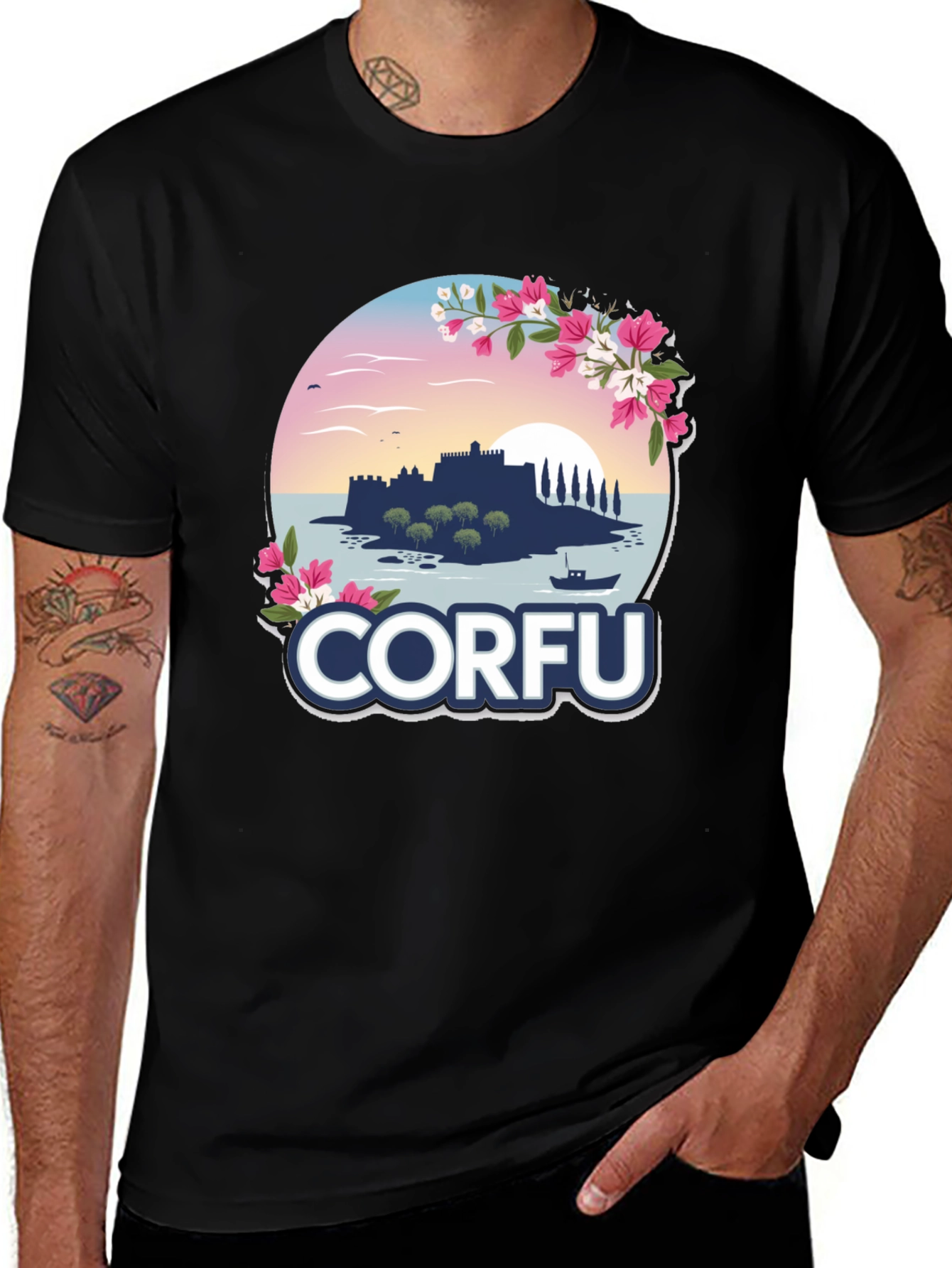 Variant 2 of Corfu Island Graphic T-Shirt - Vacation Souvenir Tee