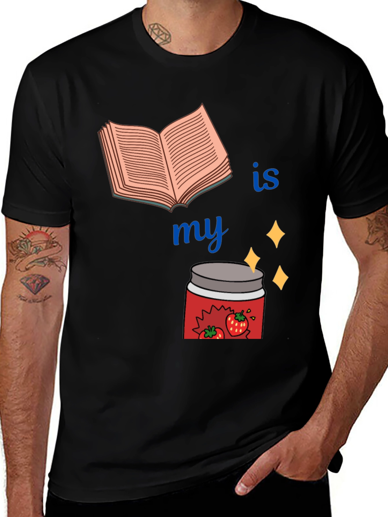Variant 16 of Book and Jam Lover Tee - "Book is My Jam" Shirt
