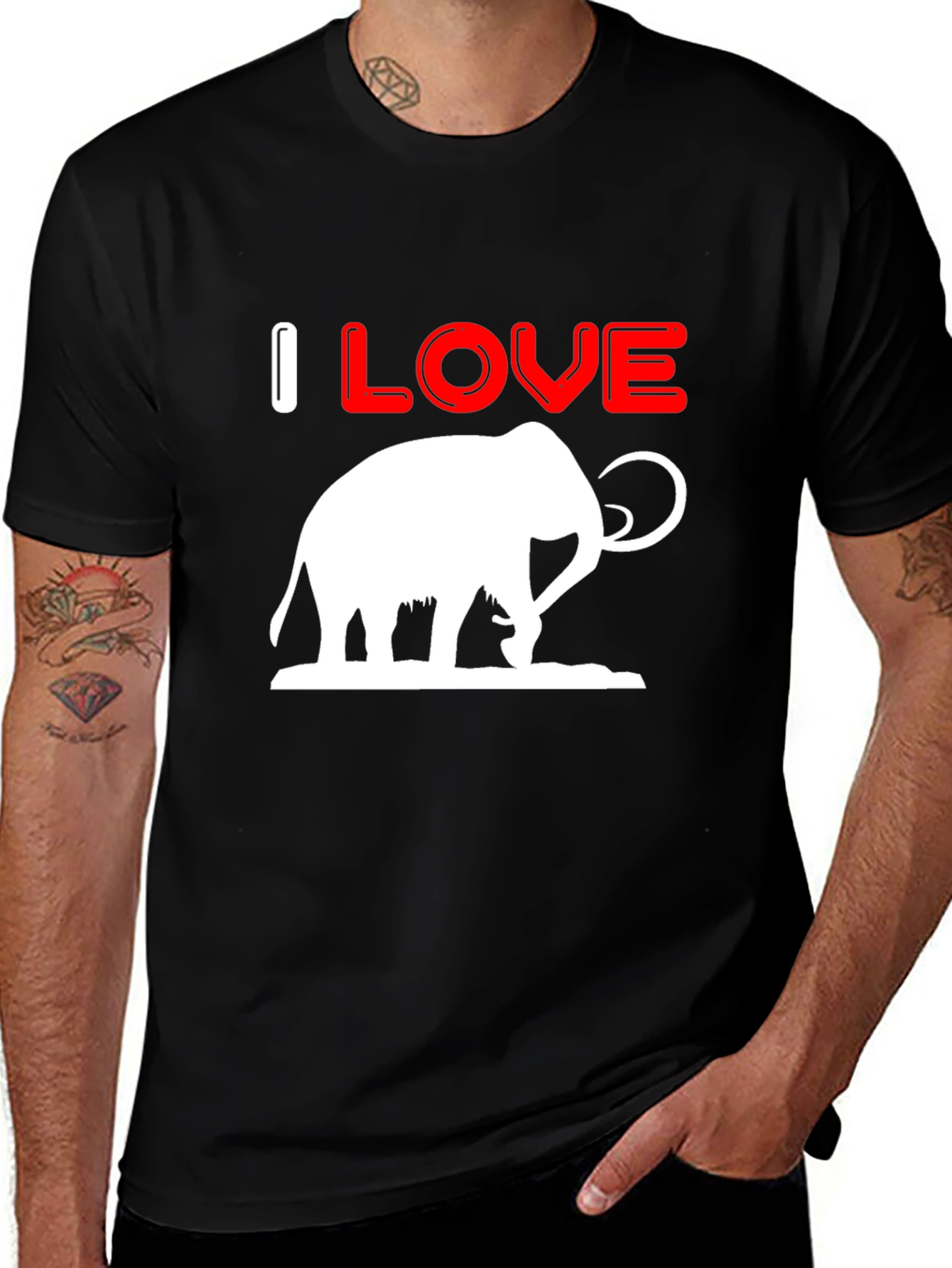 Variant 11 of I Love Mammoths Graphic T-Shirt