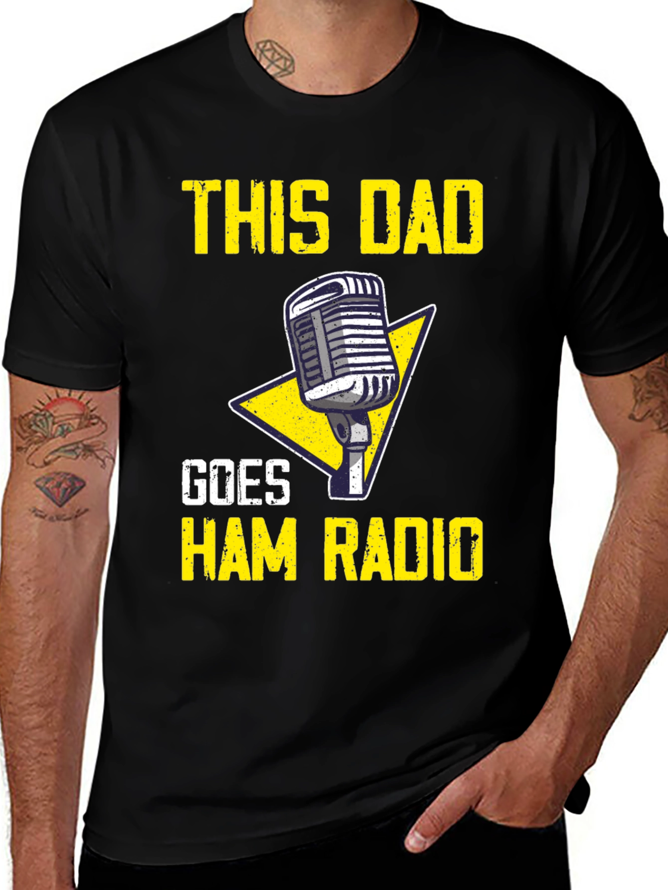Variant 4 of This Dad Goes Ham Radio T-Shirt