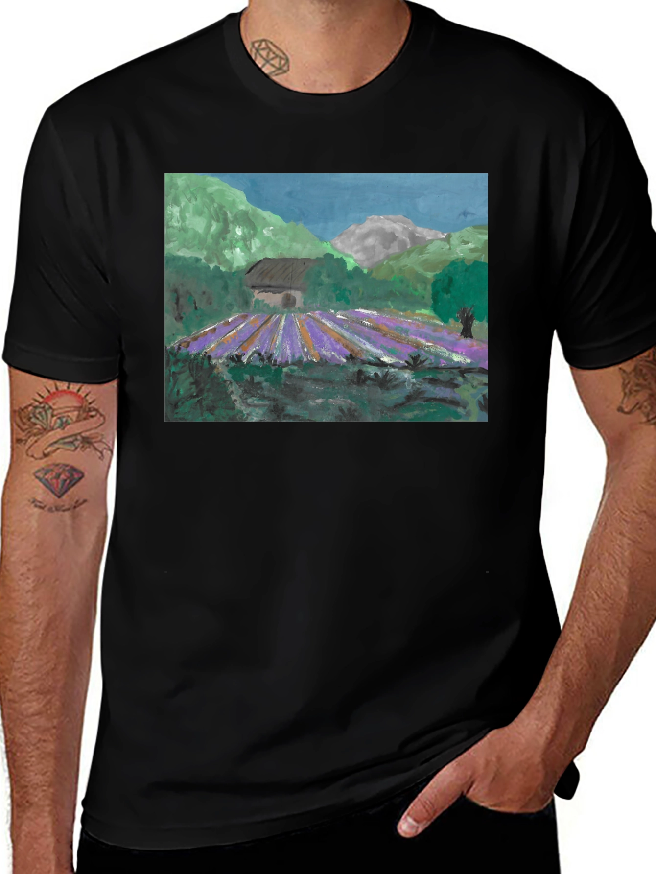Variant 16 of Lavender Field Art T-Shirt