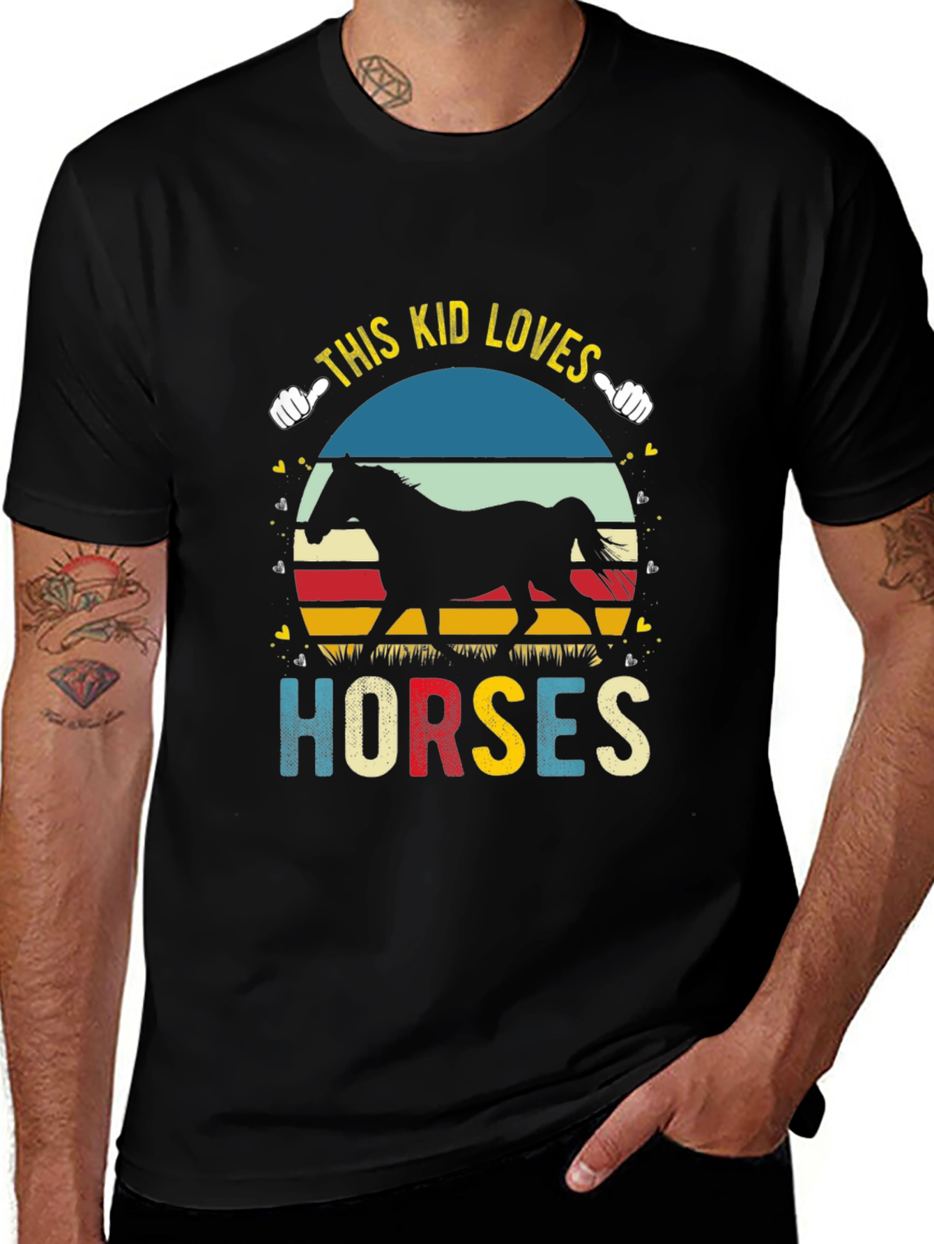 Variant 10 of This Kid Loves Horses Black T-Shirt