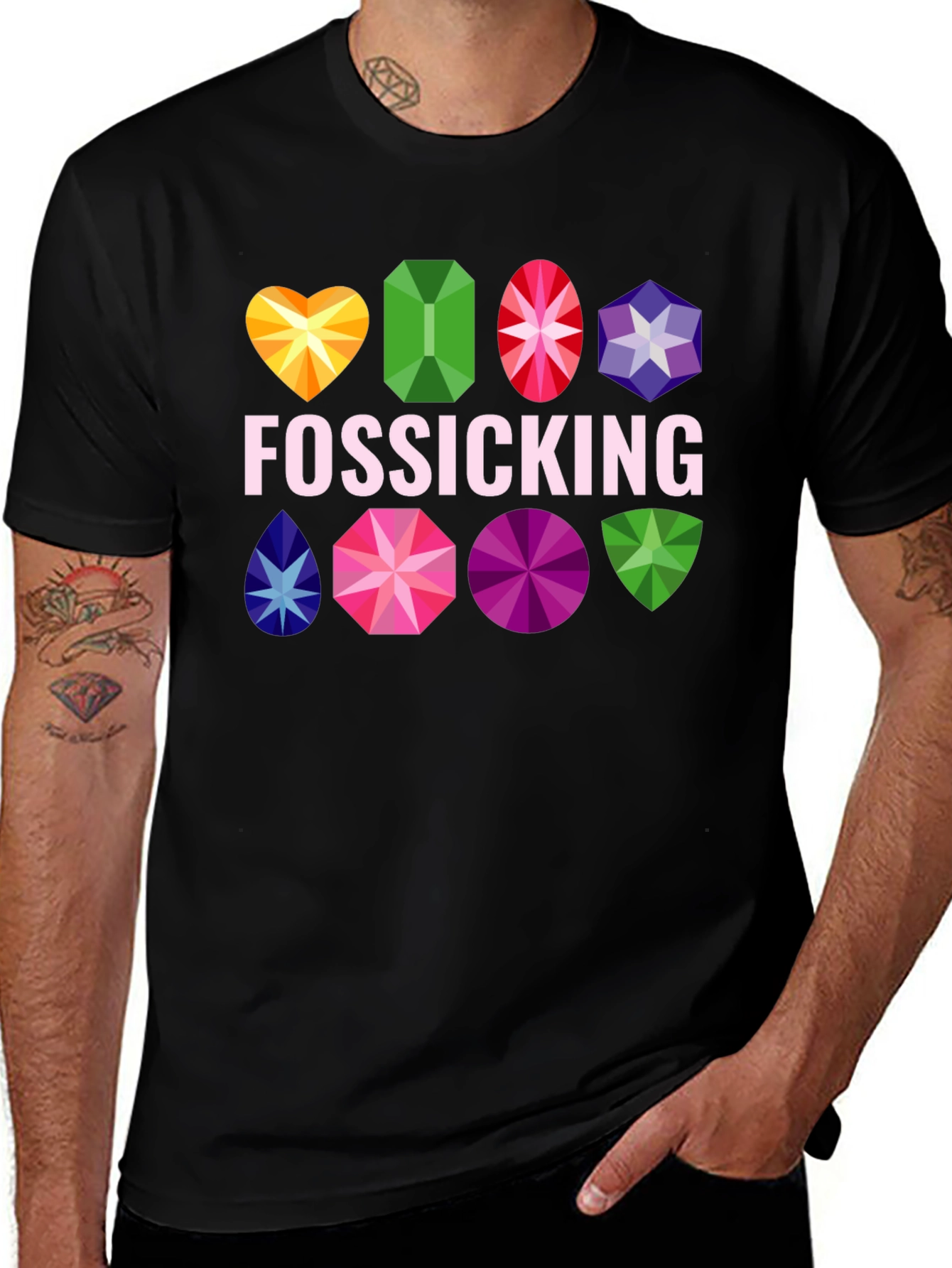 Variant 12 of Fossicking Gems Graphic T-Shirt - Black