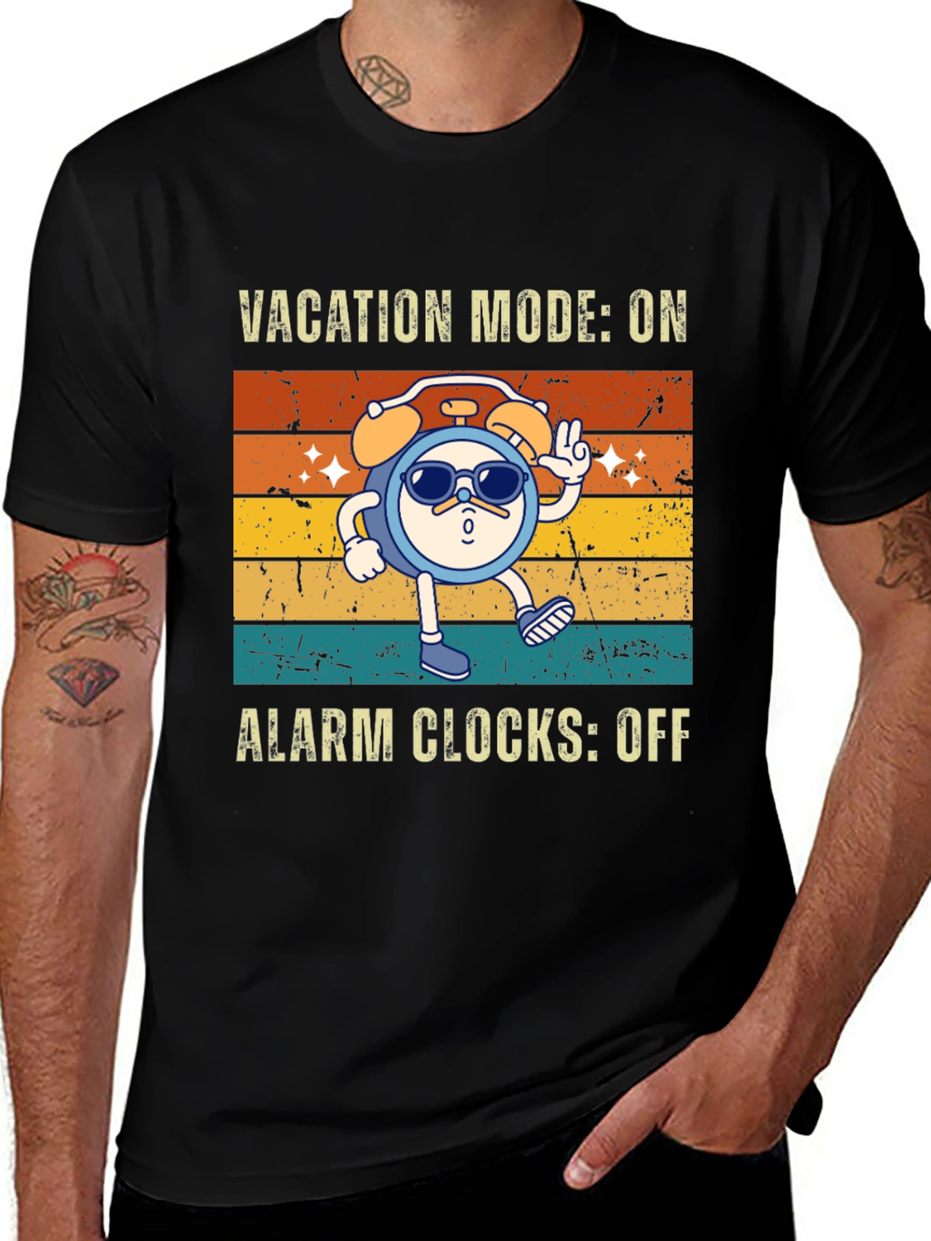 Black Vacation Mode On Black T-Shirt main image