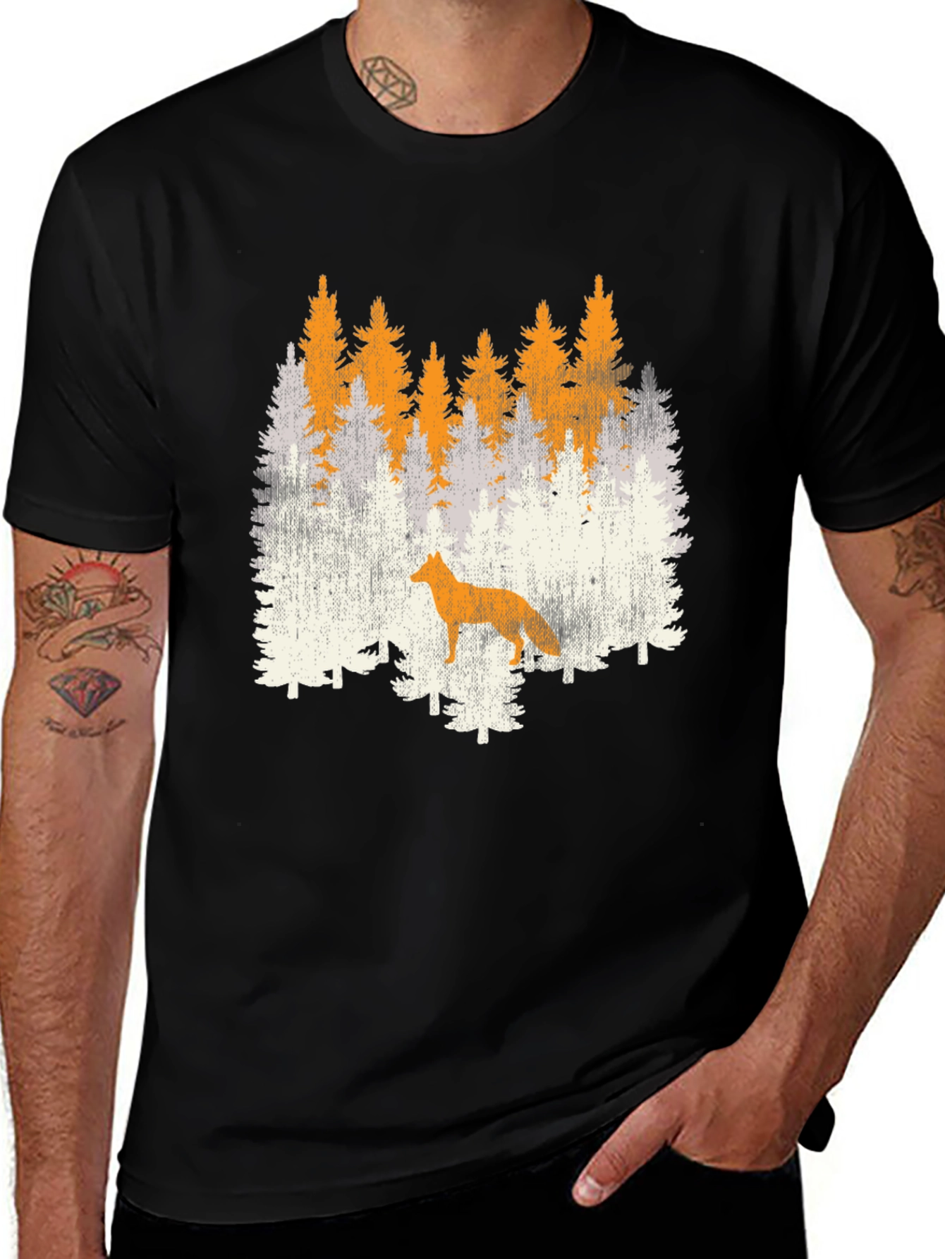 Variant 22 of Fox in the Forest Graphic Tee - Nature Lover T-Shirt