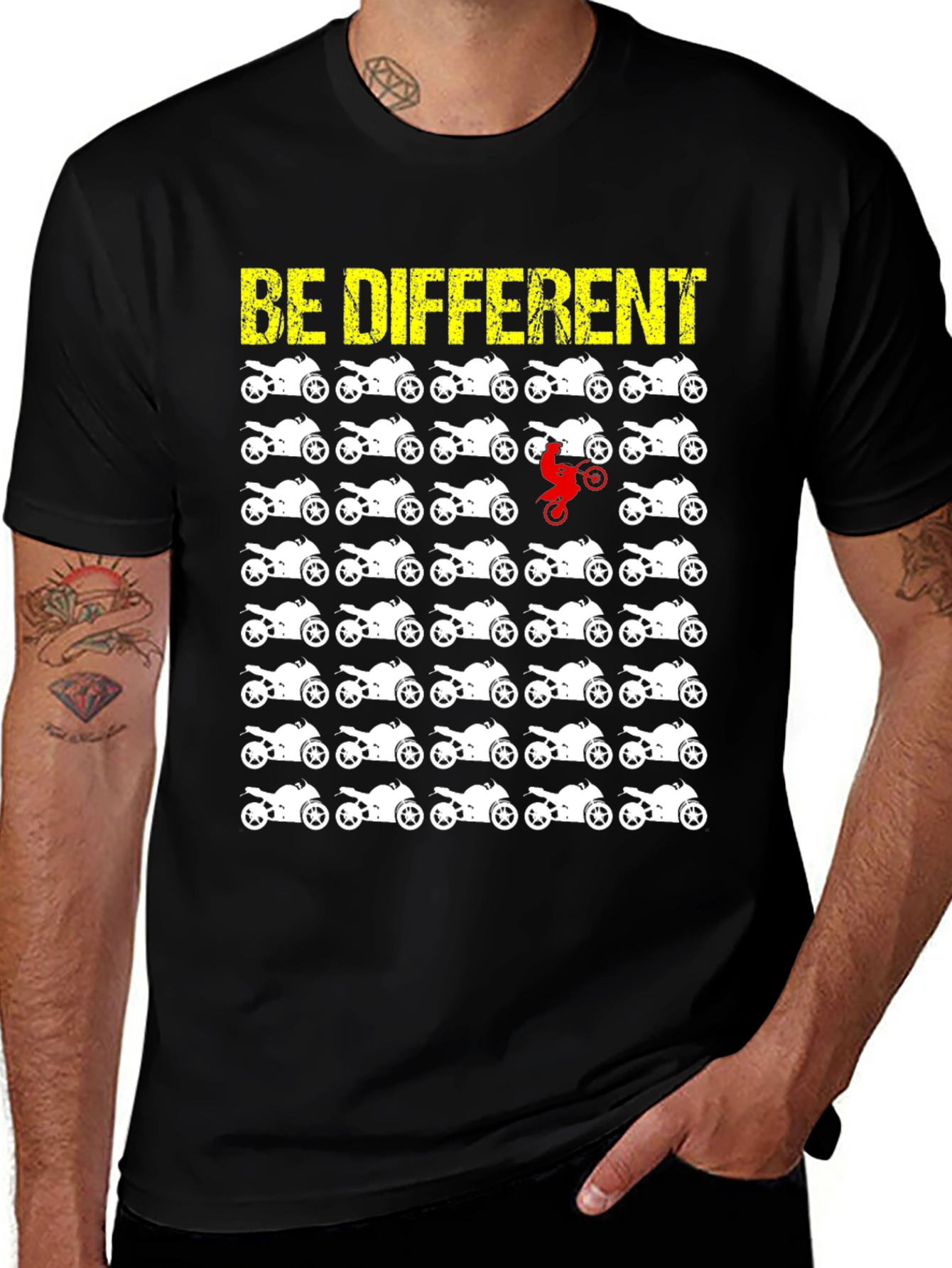 Variant 23 of Be Different Motorcycle T-Shirt, Moto Rider Tee