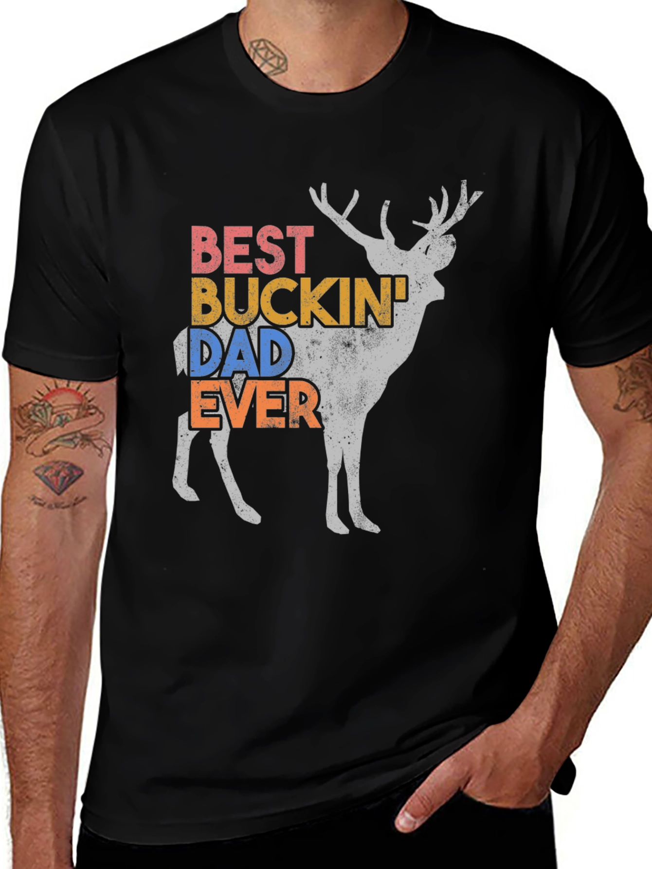 Variant 6 of Best Buckin' Dad Ever Deer Graphic Tee