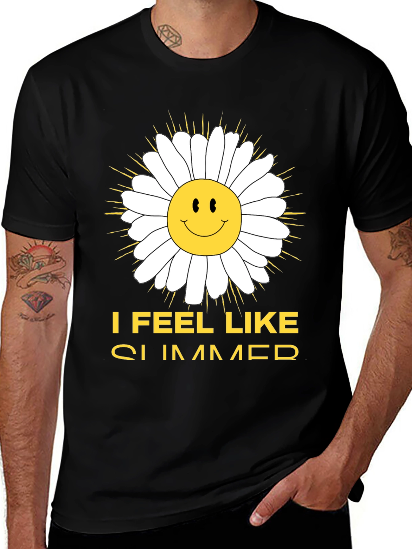 Variant 25 of I Feel Like Summer Graphic Tee - Black