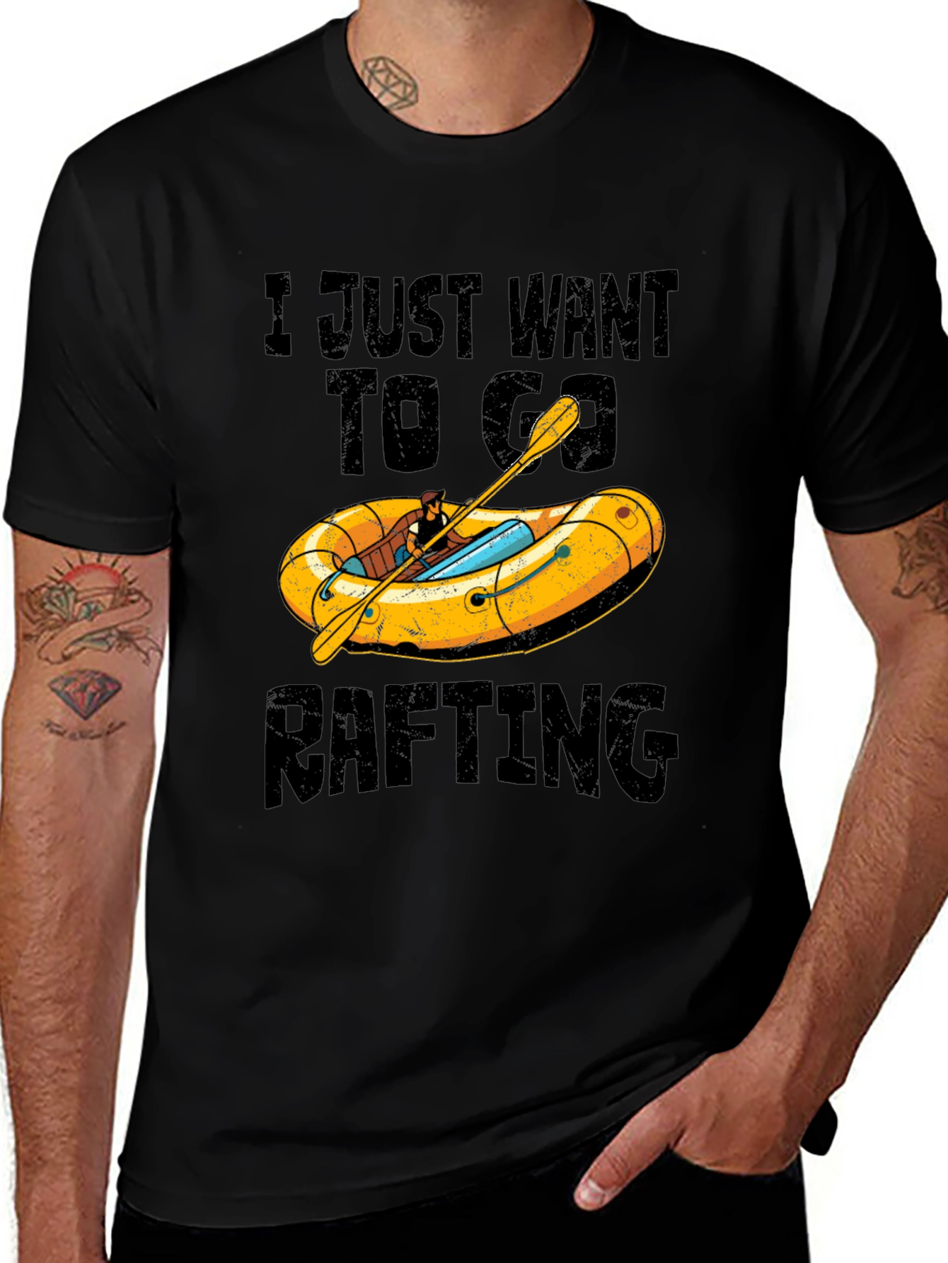 Rafting T-Shirt - Just Want to Go Rafting Tee