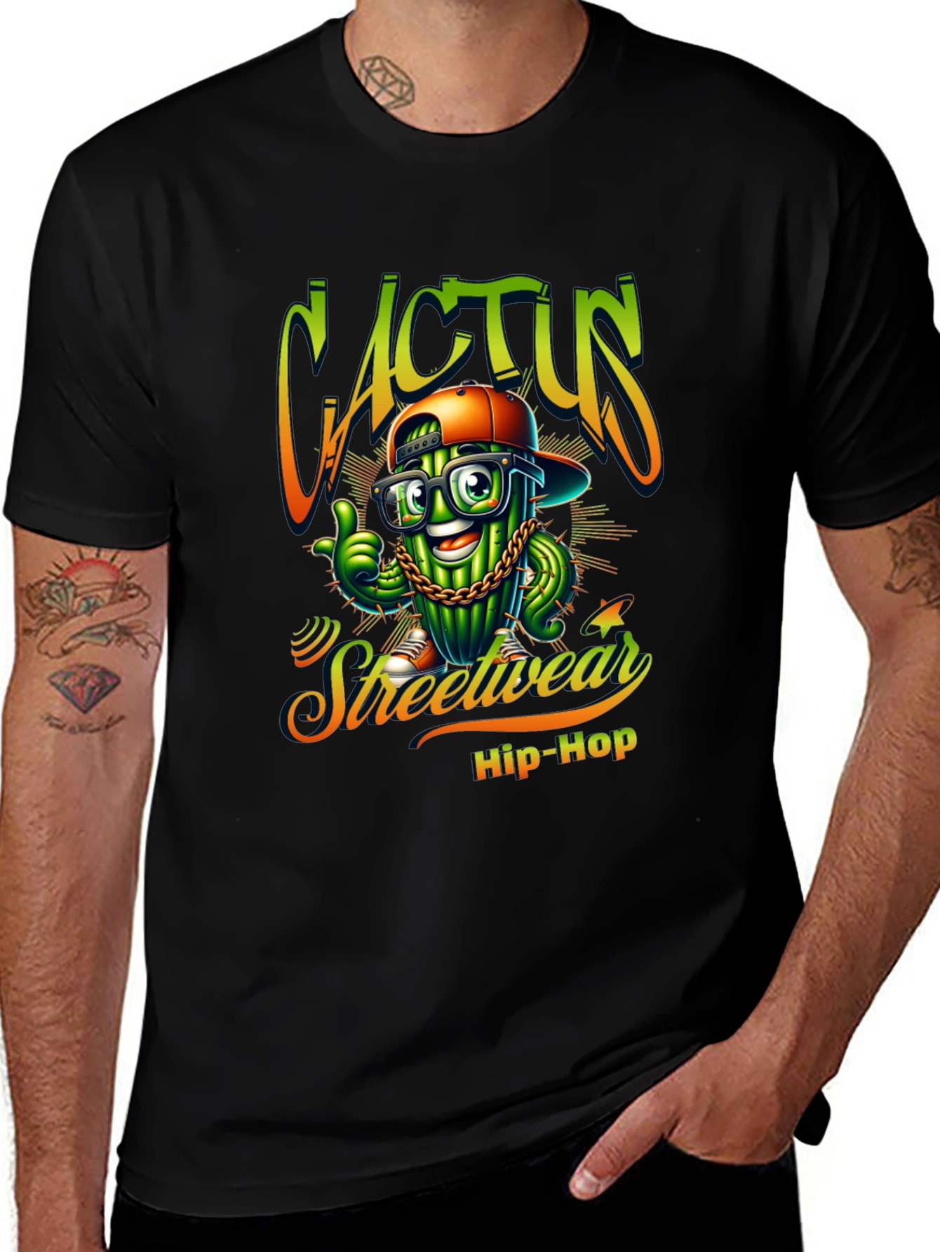 Variant 4 of Cactus Streetwear Hip-Hop Graphic T-Shirt