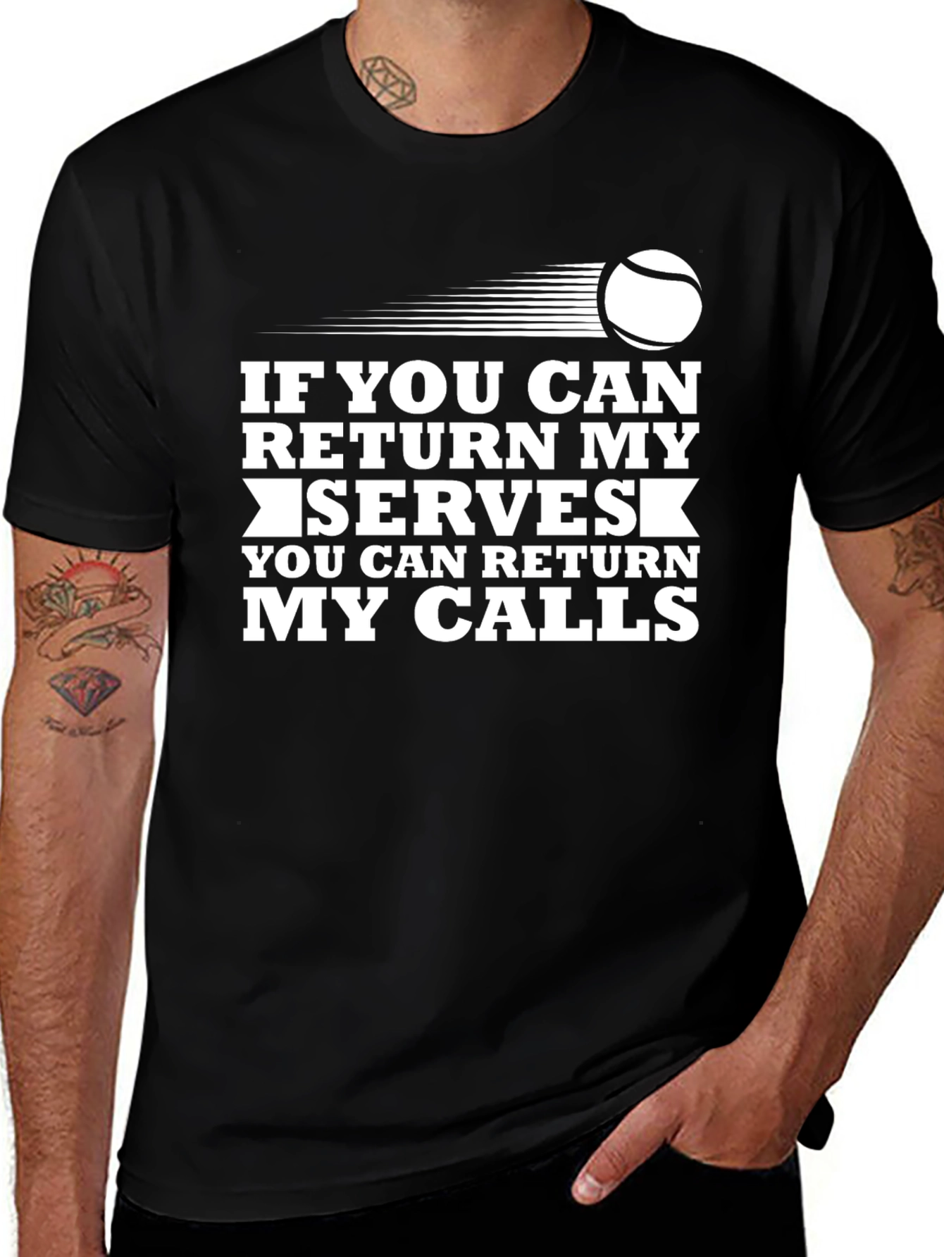 Variant 8 of Funny Tennis T-Shirt - Return My Serves, Return My Calls
