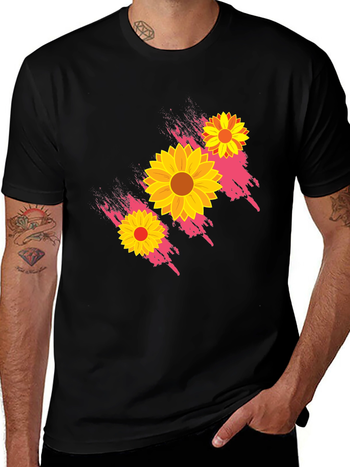 Variant 17 of Sunflower Graphic Print Black T-Shirt