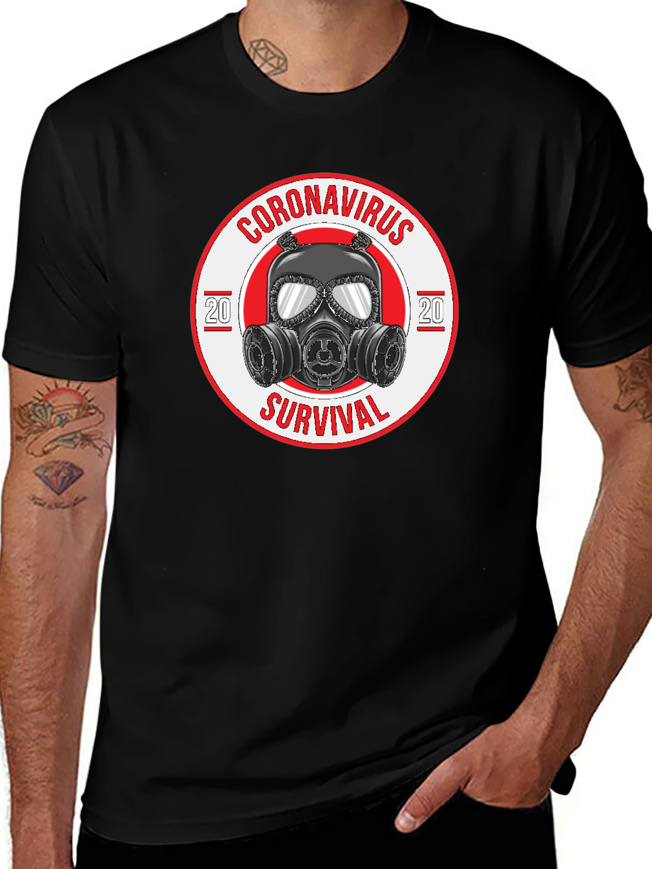 Variant 30 of Coronavirus Survival Gas Mask Graphic T-Shirt