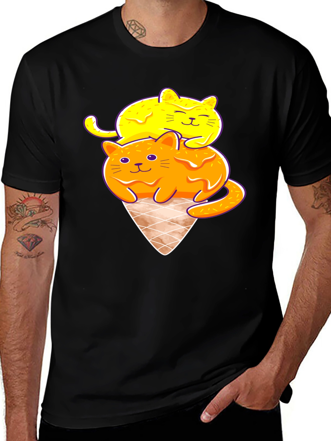 Variant 10 of Cute Cats Ice Cream Graphic Tee