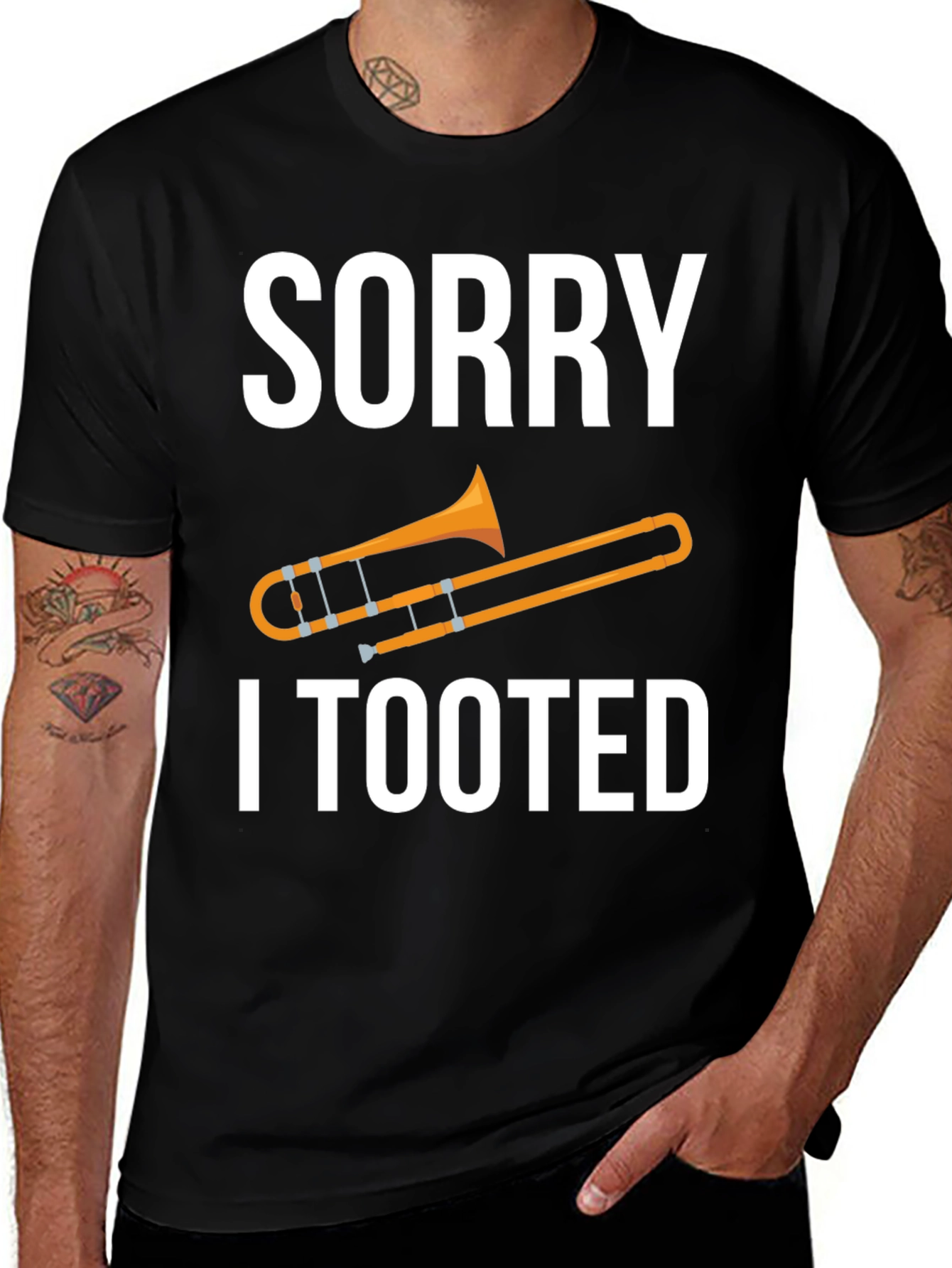 Variant 14 of Sorry I Tooted Trombone T-Shirt Funny Musician Tee