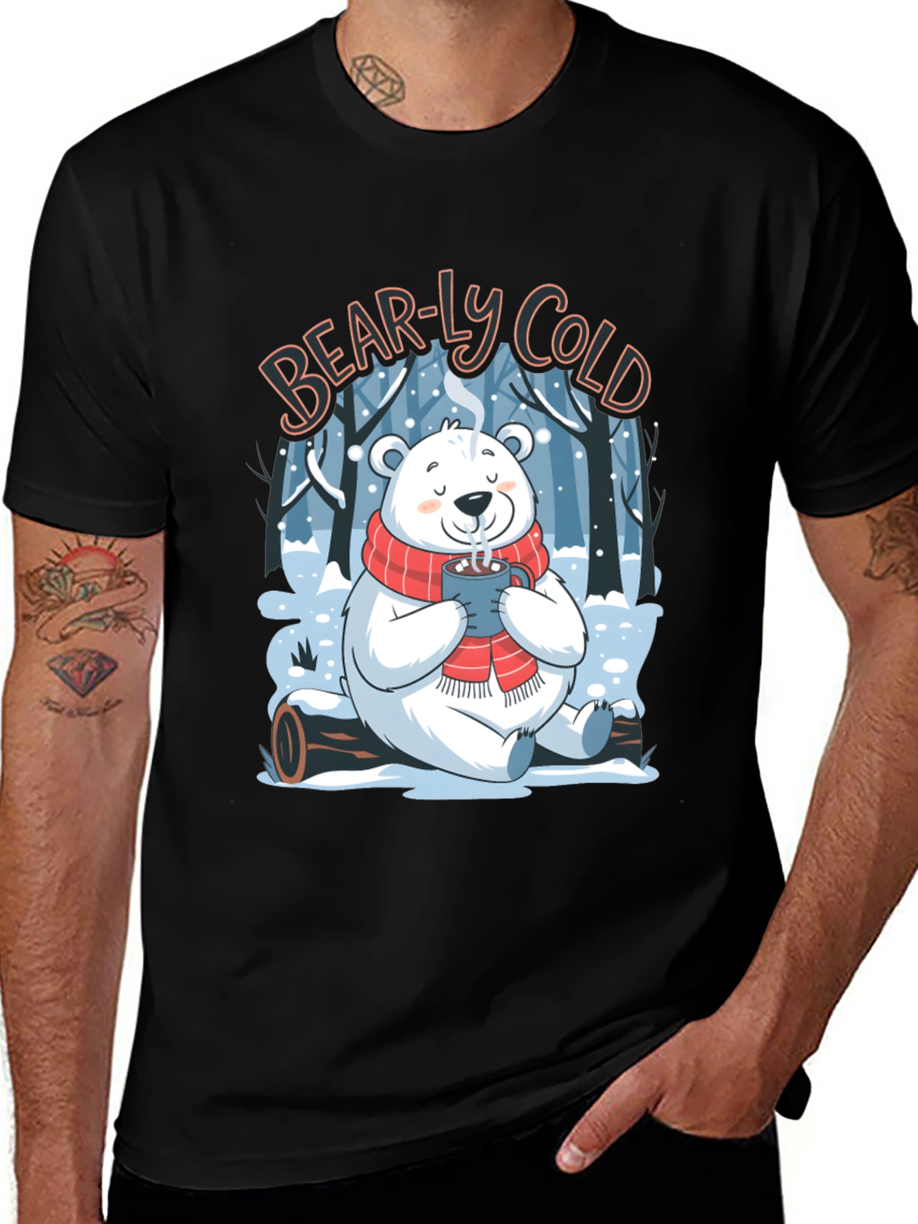 Variant 19 of Bear-ly Cold Polar Bear Winter T-Shirt
