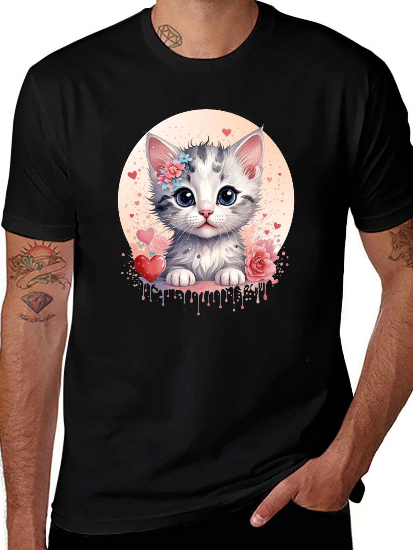 Variant 24 of Cute Kitten Valentine's Day Graphic Tee