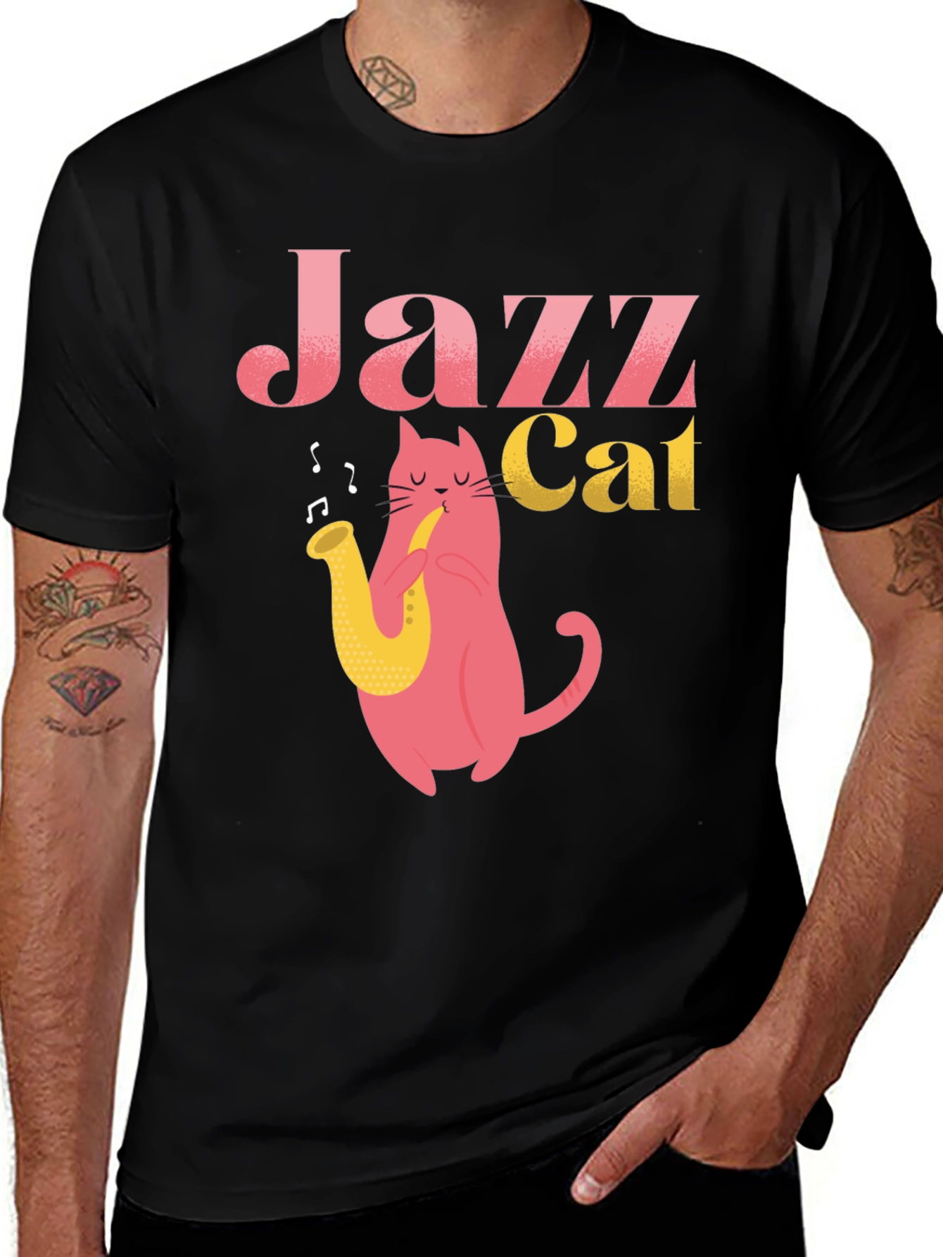 Variant 23 of Cool Jazz Cat Graphic T-Shirt