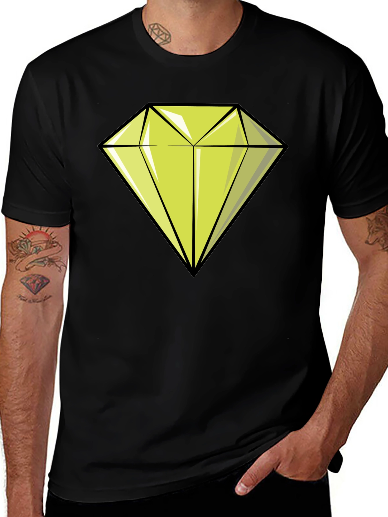 Variant 28 of Diamond Graphic Black T-Shirt