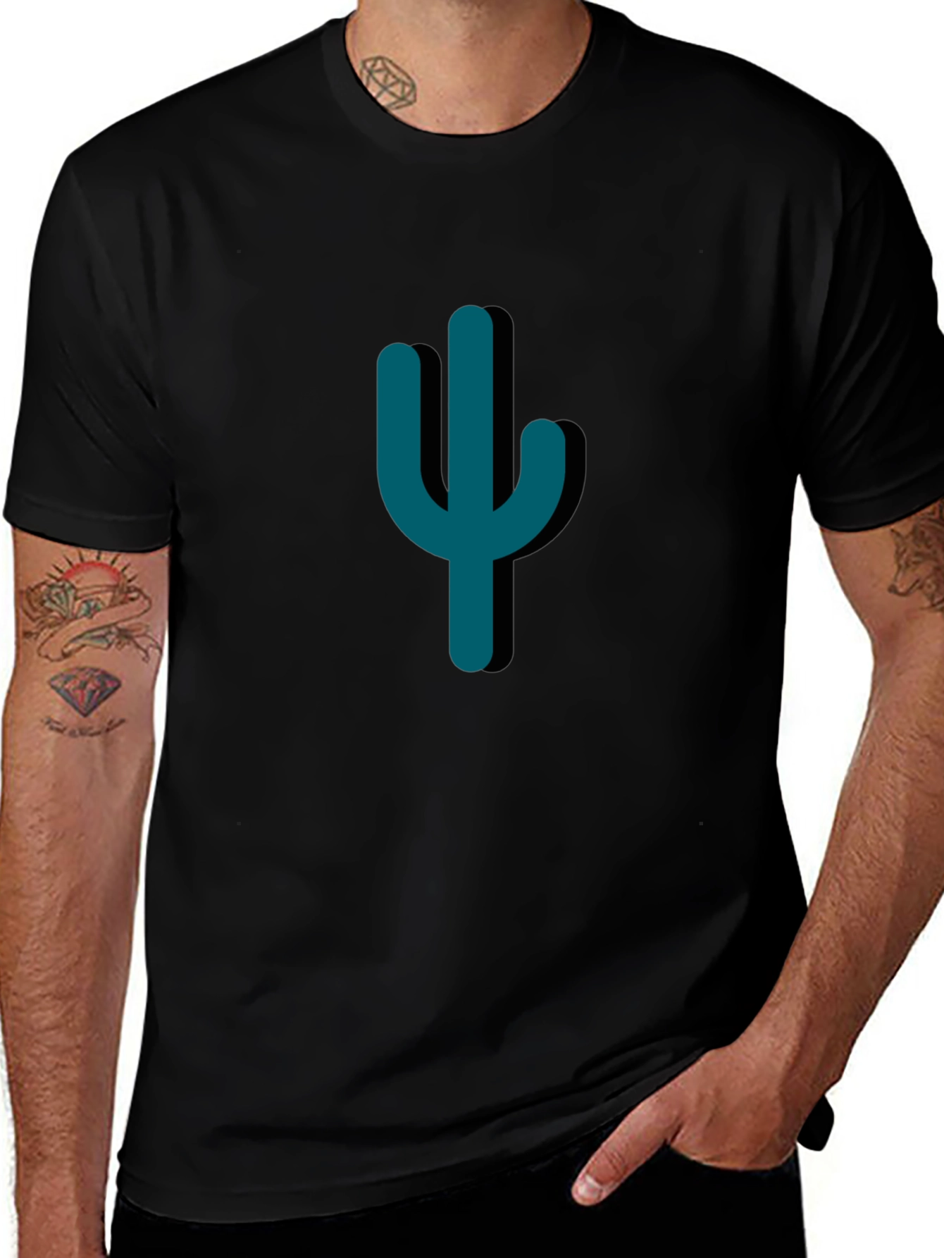 Variant 8 of Teal Cactus Graphic Tee