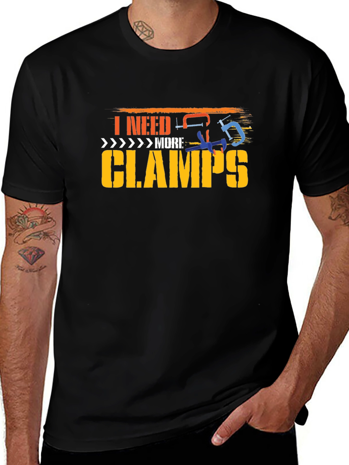 Variant 13 of I Need More Clamps Black T-Shirt - Woodworking Humor