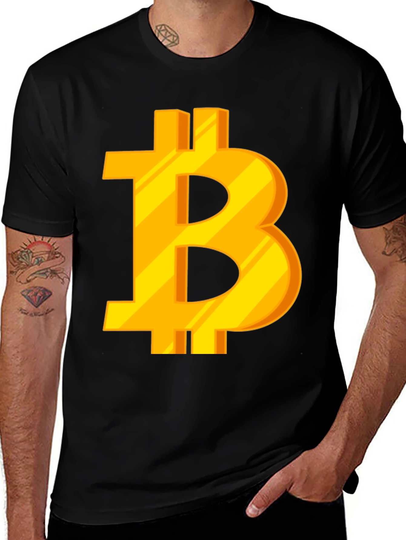 Variant 11 of Bitcoin Logo Black T-Shirt Crypto Currency Tee