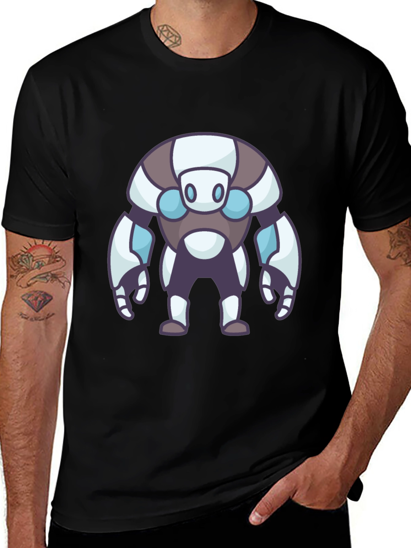 Variant 3 of Robot Character Graphic Tee - Cool Sci-Fi Design