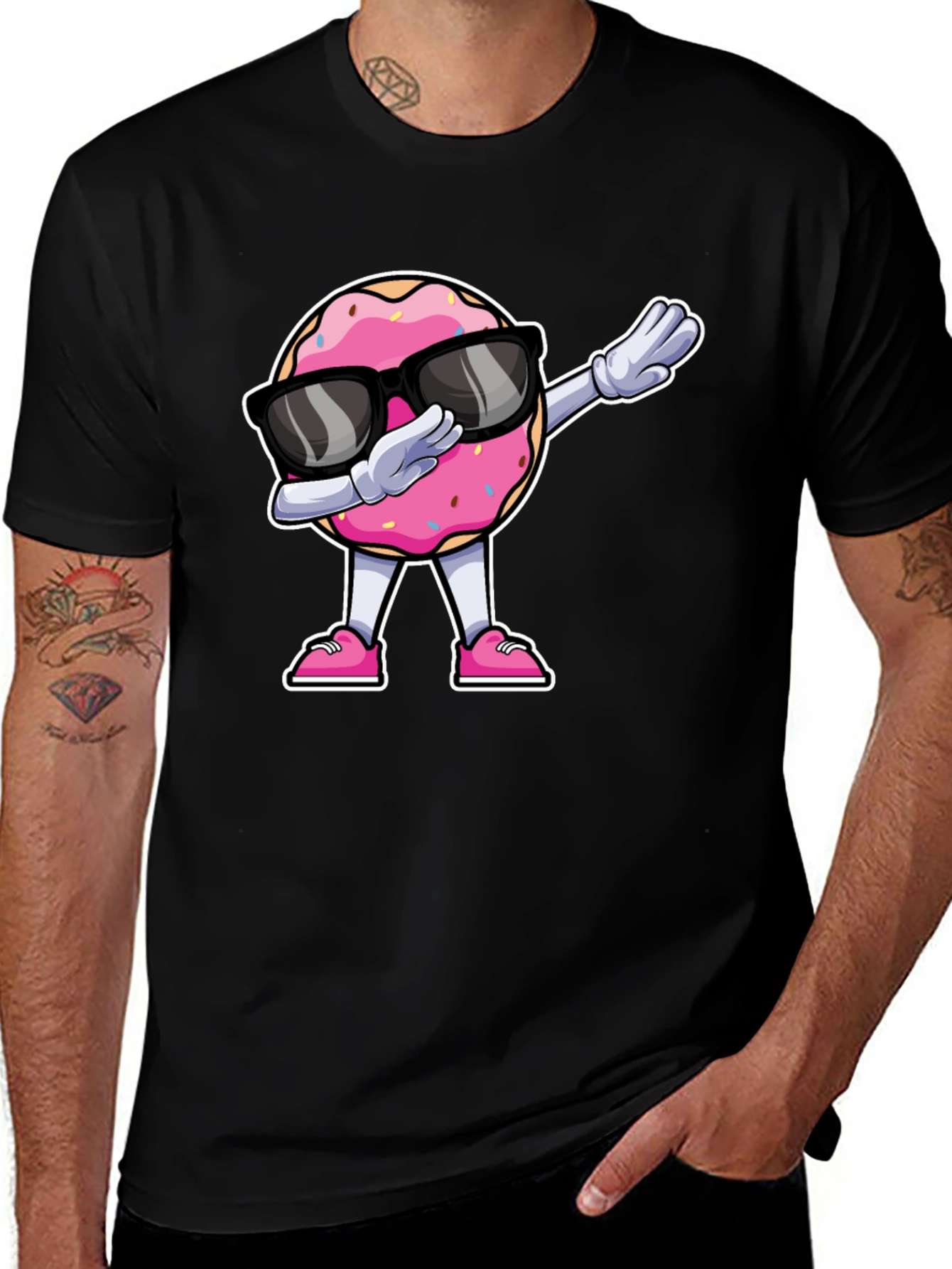 Variant 24 of Dabbing Donut T-Shirt - Funny Cartoon Tee