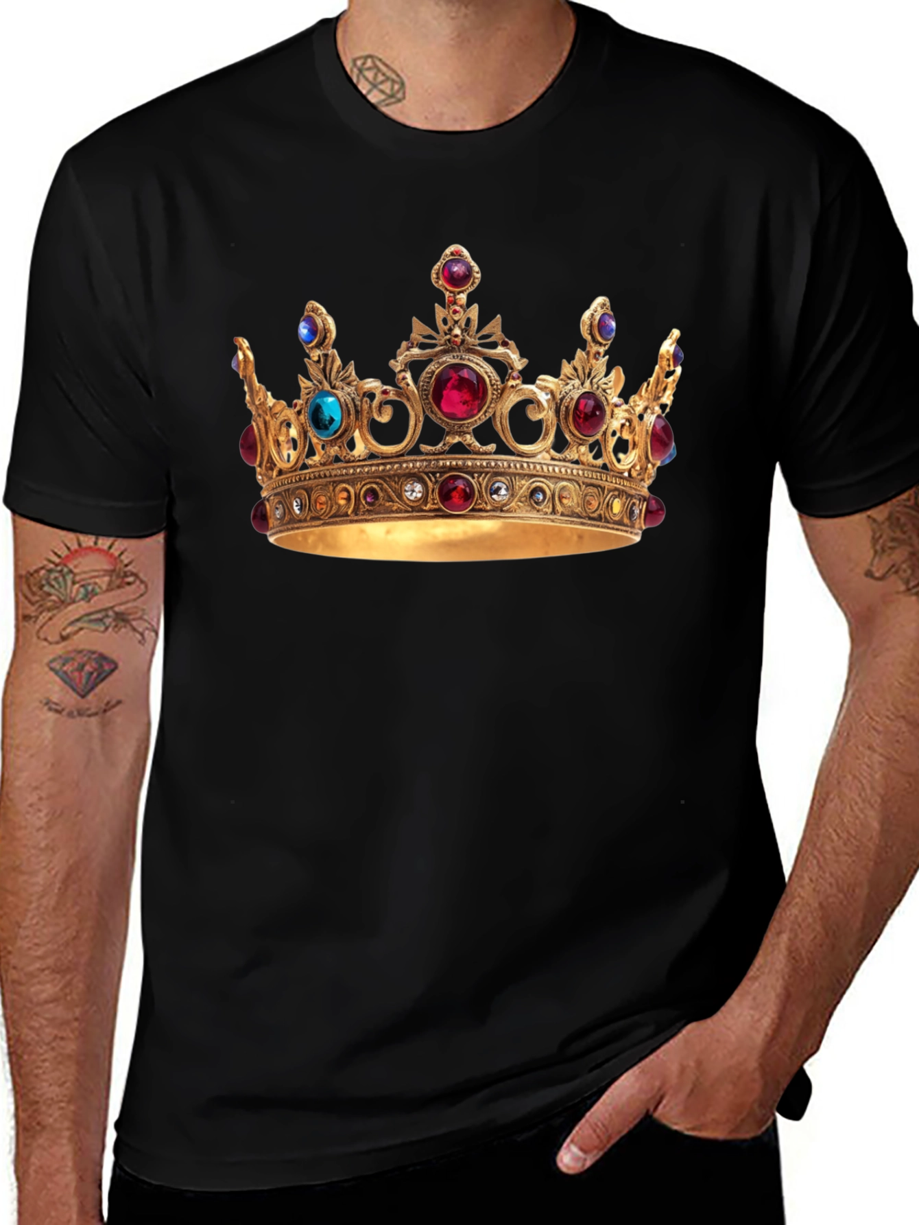 Variant 18 of Crown Graphic T-Shirt - Men's Black Tee