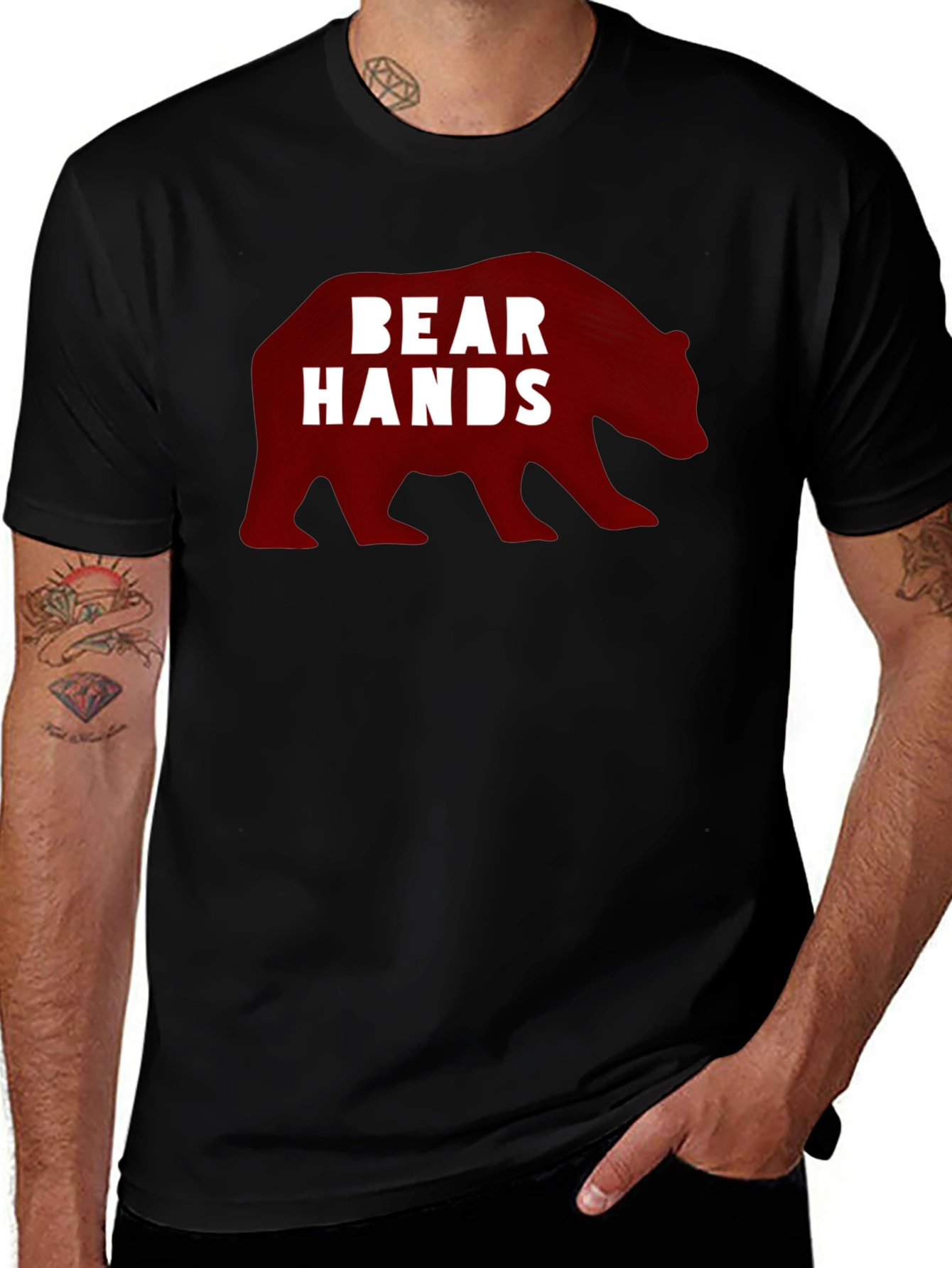 Variant 8 of Bear Hands Graphic Black T-Shirt