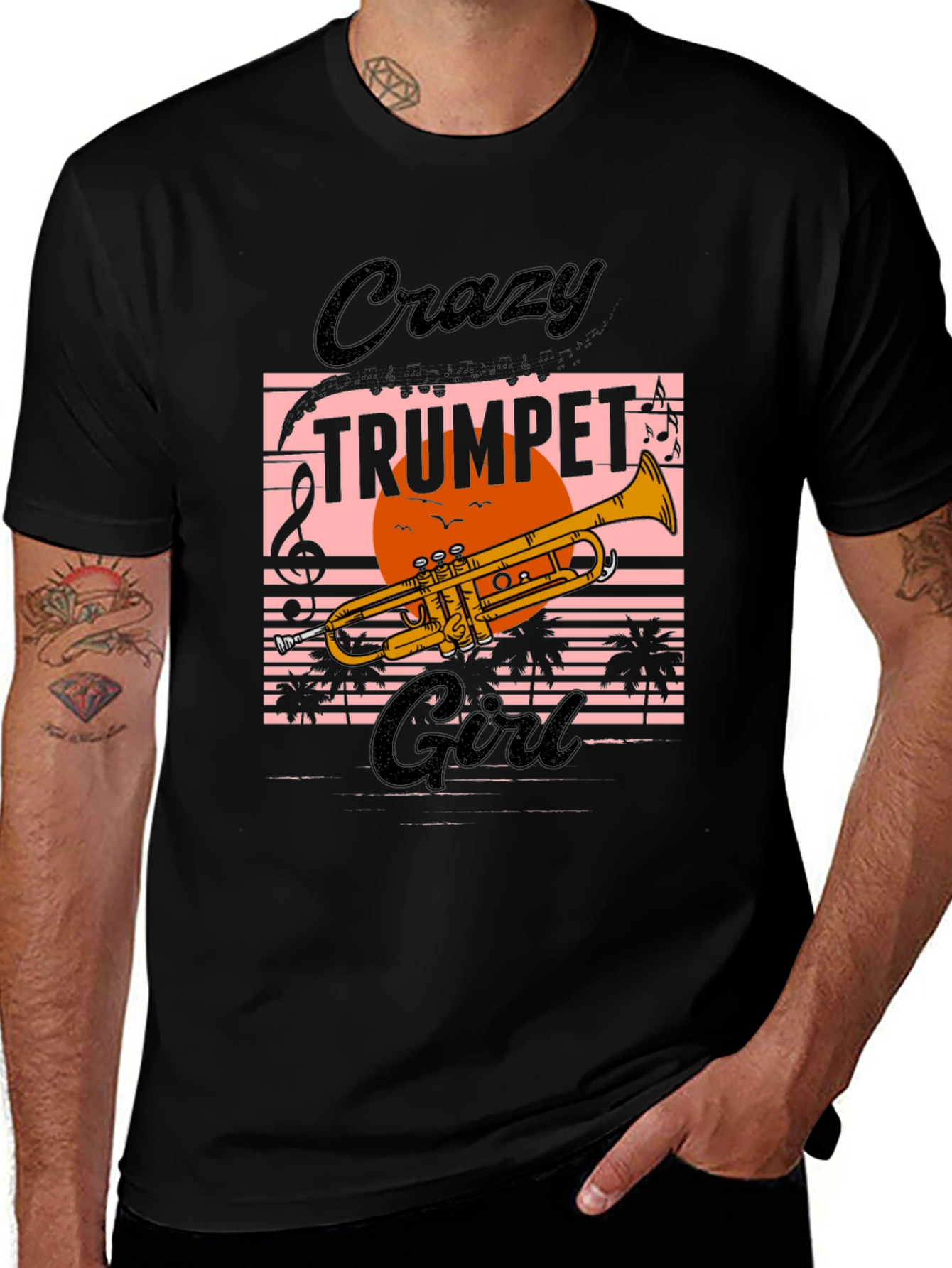 Variant 6 of Crazy Trumpet Girl Graphic Tee
