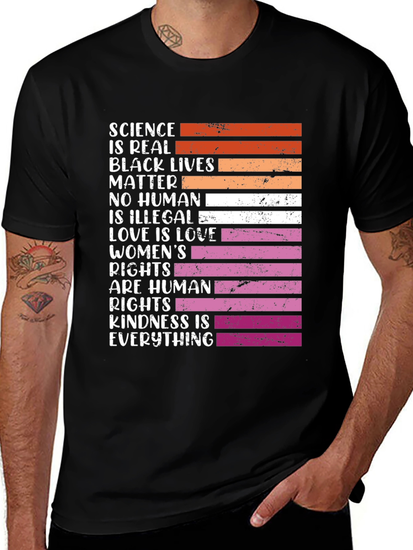 Variant 21 of Science is Real Black Lives Matter Human Rights T-Shirt
