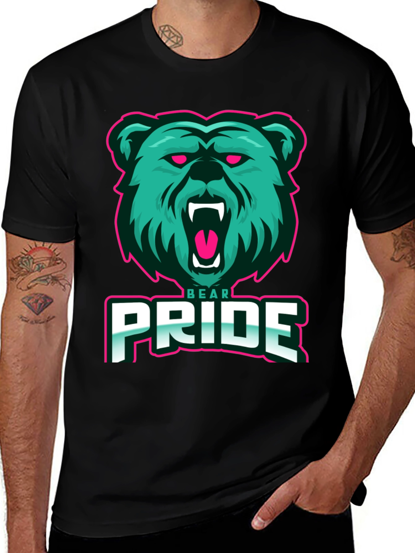 Variant 18 of Bear Pride Graphic Tee - Men's Black T-Shirt