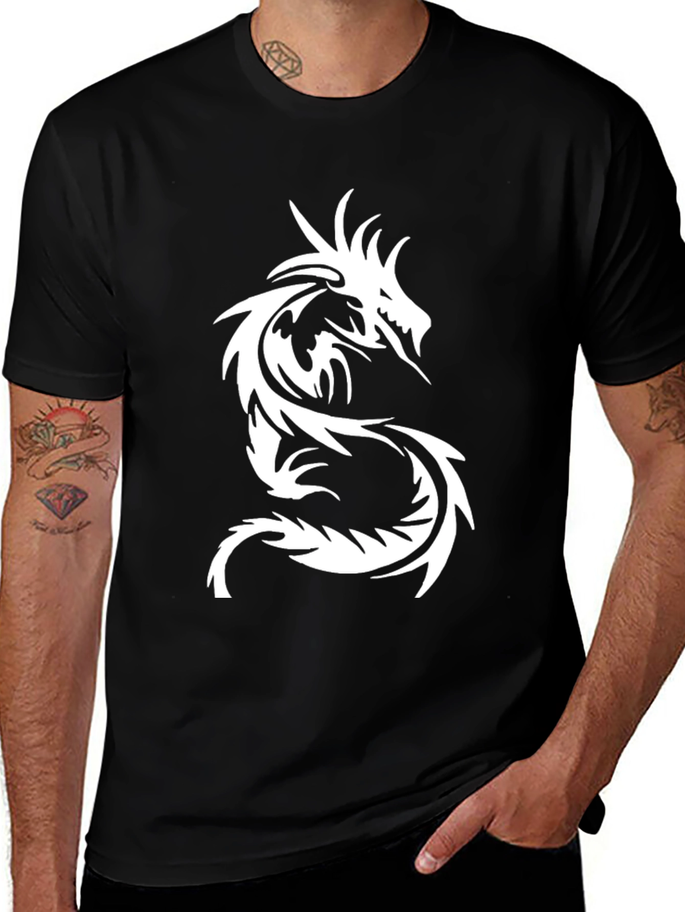 Variant 30 of Dragon Graphic Black Tee