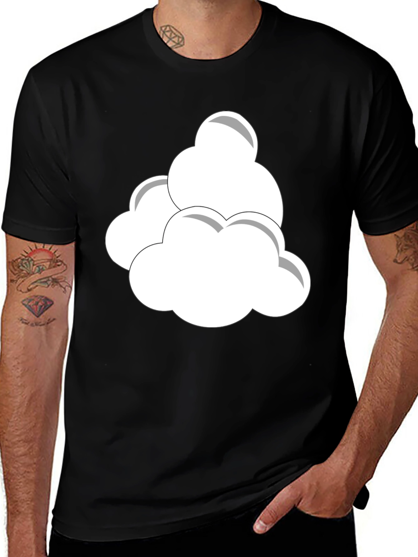 Variant 4 of Cloud Graphic Black Tee