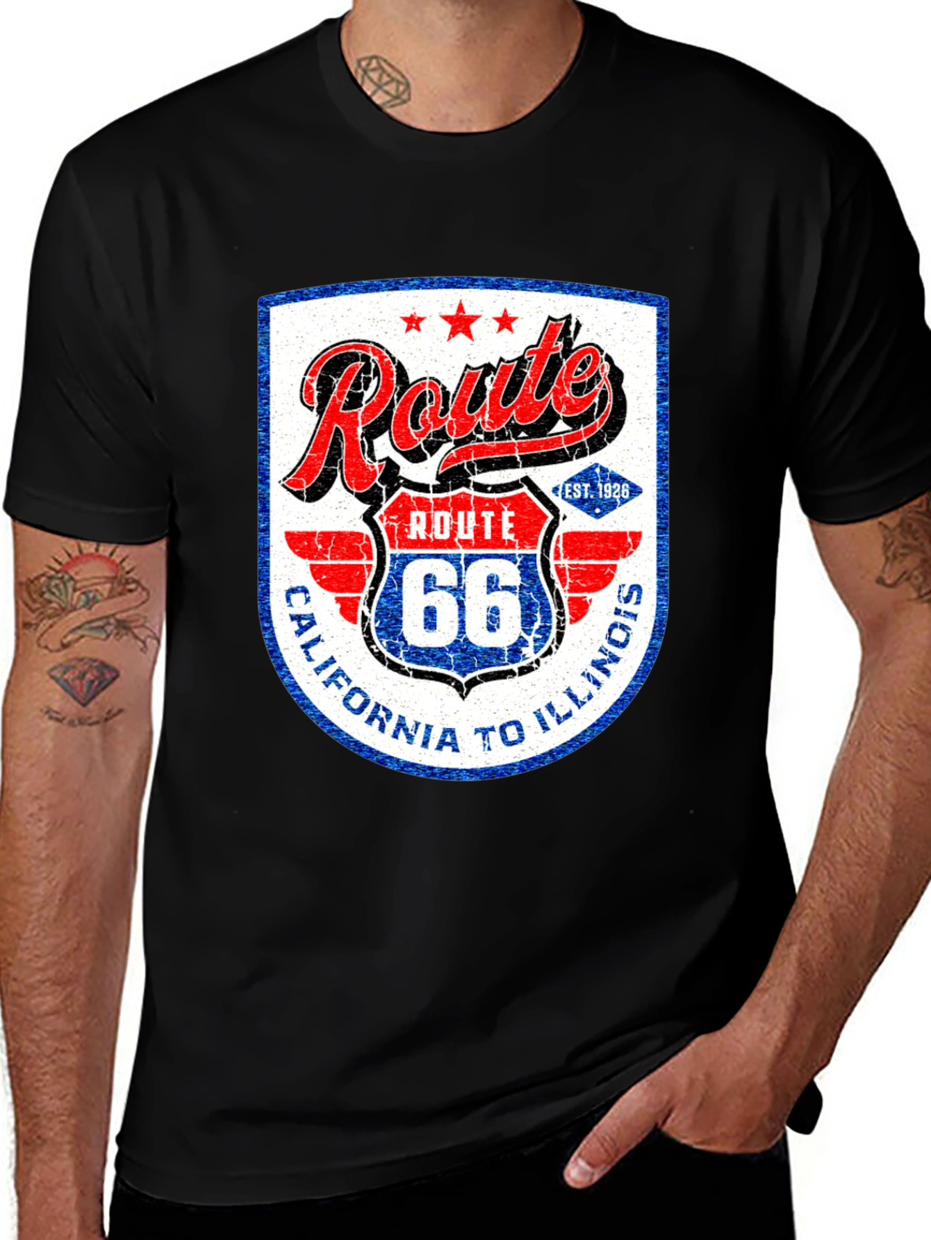 Route 66 Graphic Tee - California to Illinois