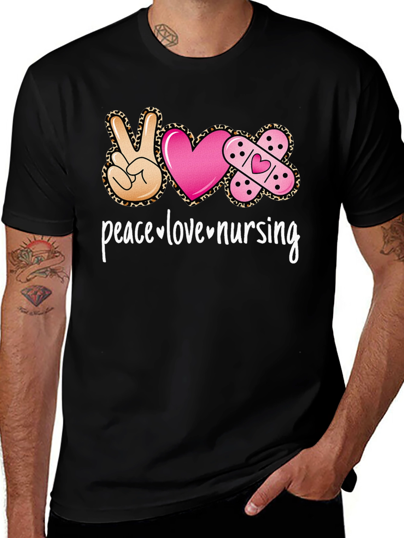Variant 13 of Peace Love Nursing Graphic T-Shirt