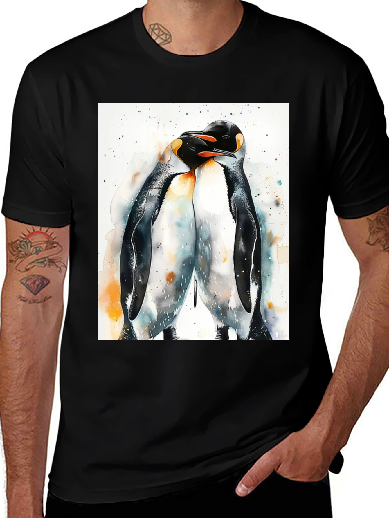 Variant 13 of Penguin Love Black T-Shirt