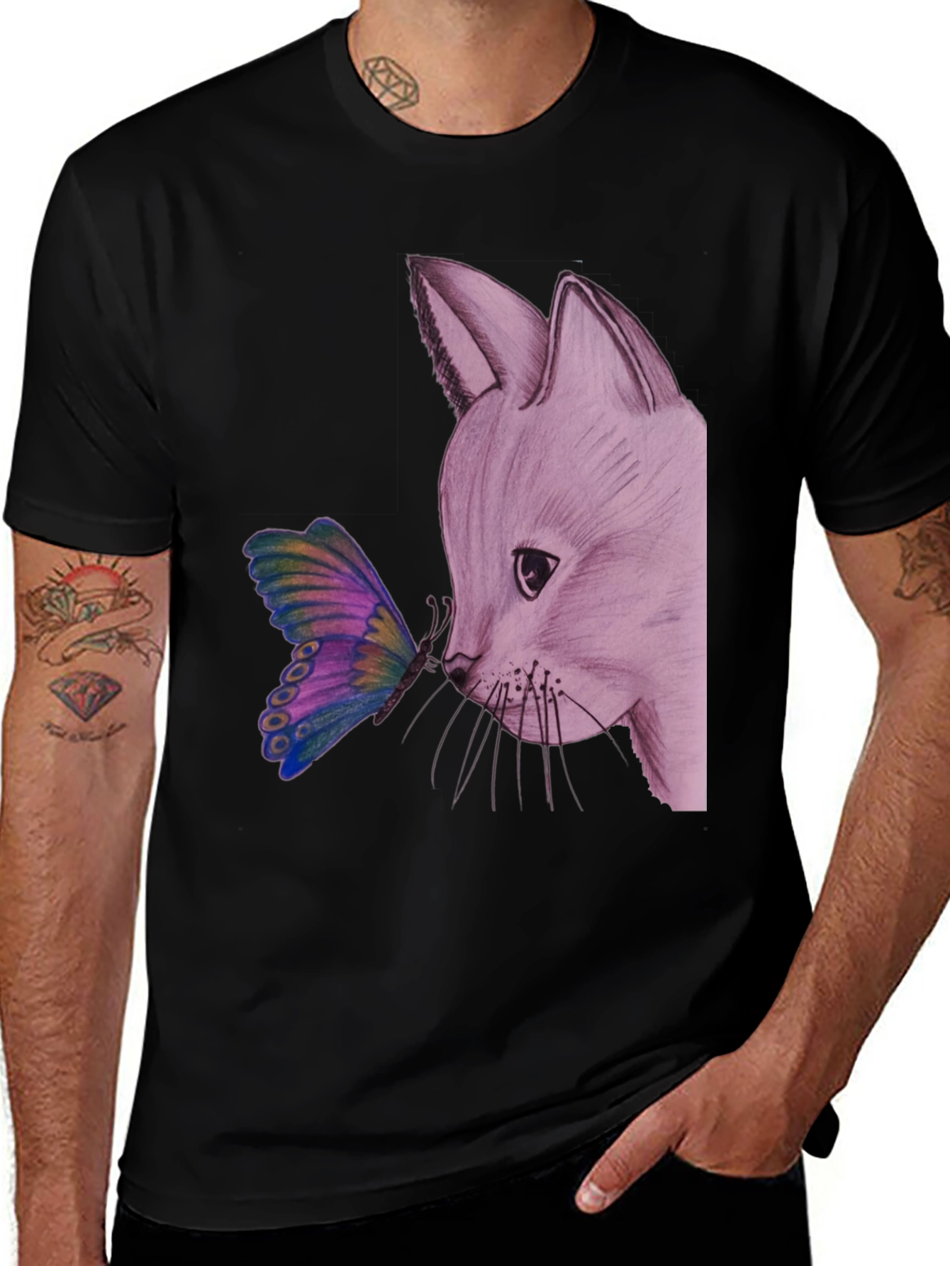 Variant 23 of Fox and Butterfly Graphic Tee