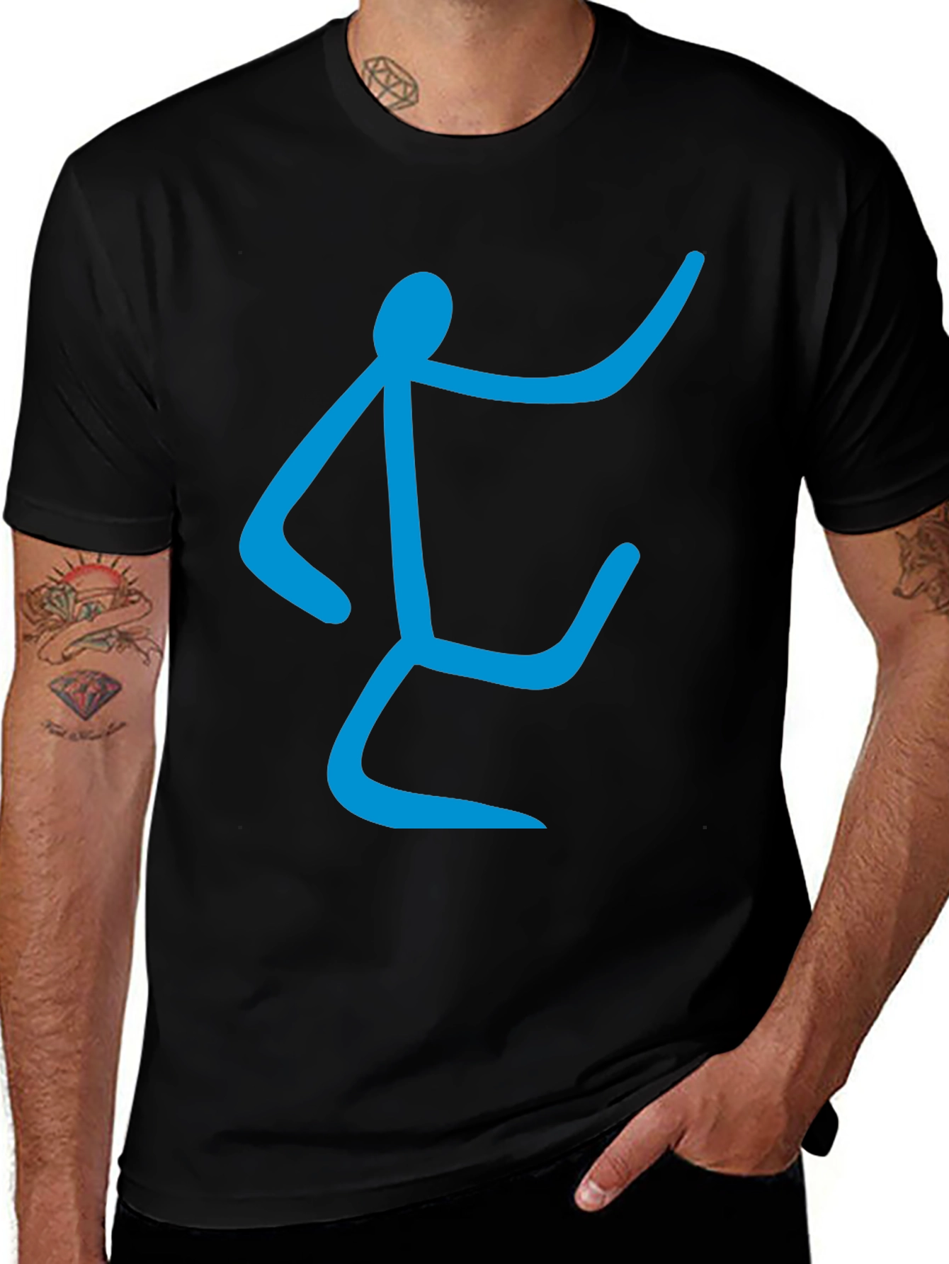 Variant 12 of Stick Figure Dancing Graphic Tee - Black