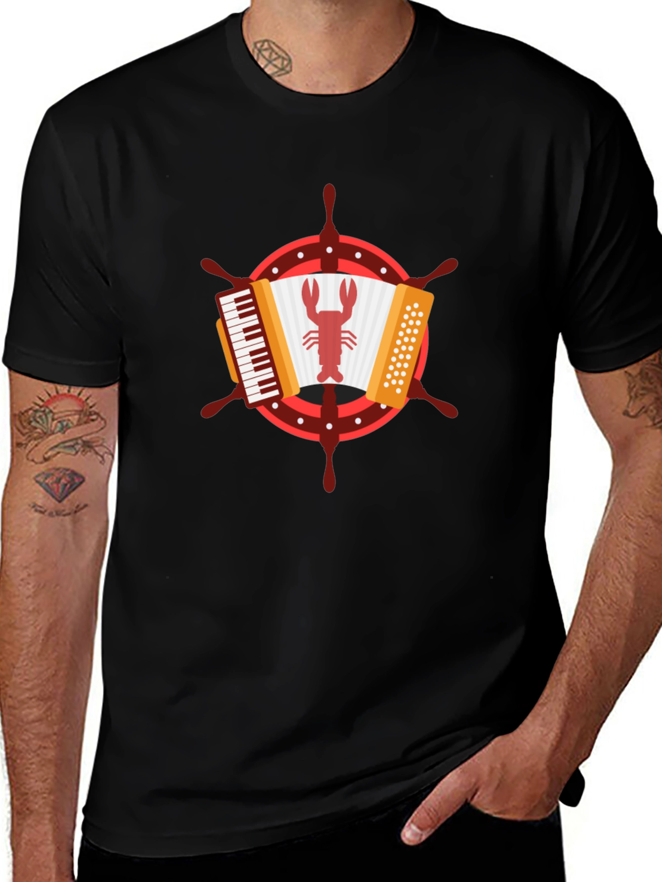 Variant 20 of Lobster Accordion Nautical T-Shirt