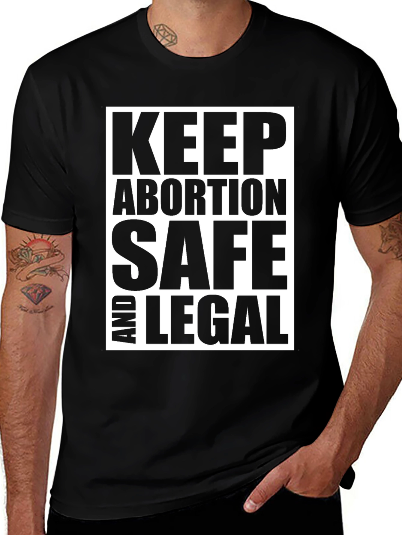 Variant 29 of Keep Abortion Safe and Legal Black Graphic Tee