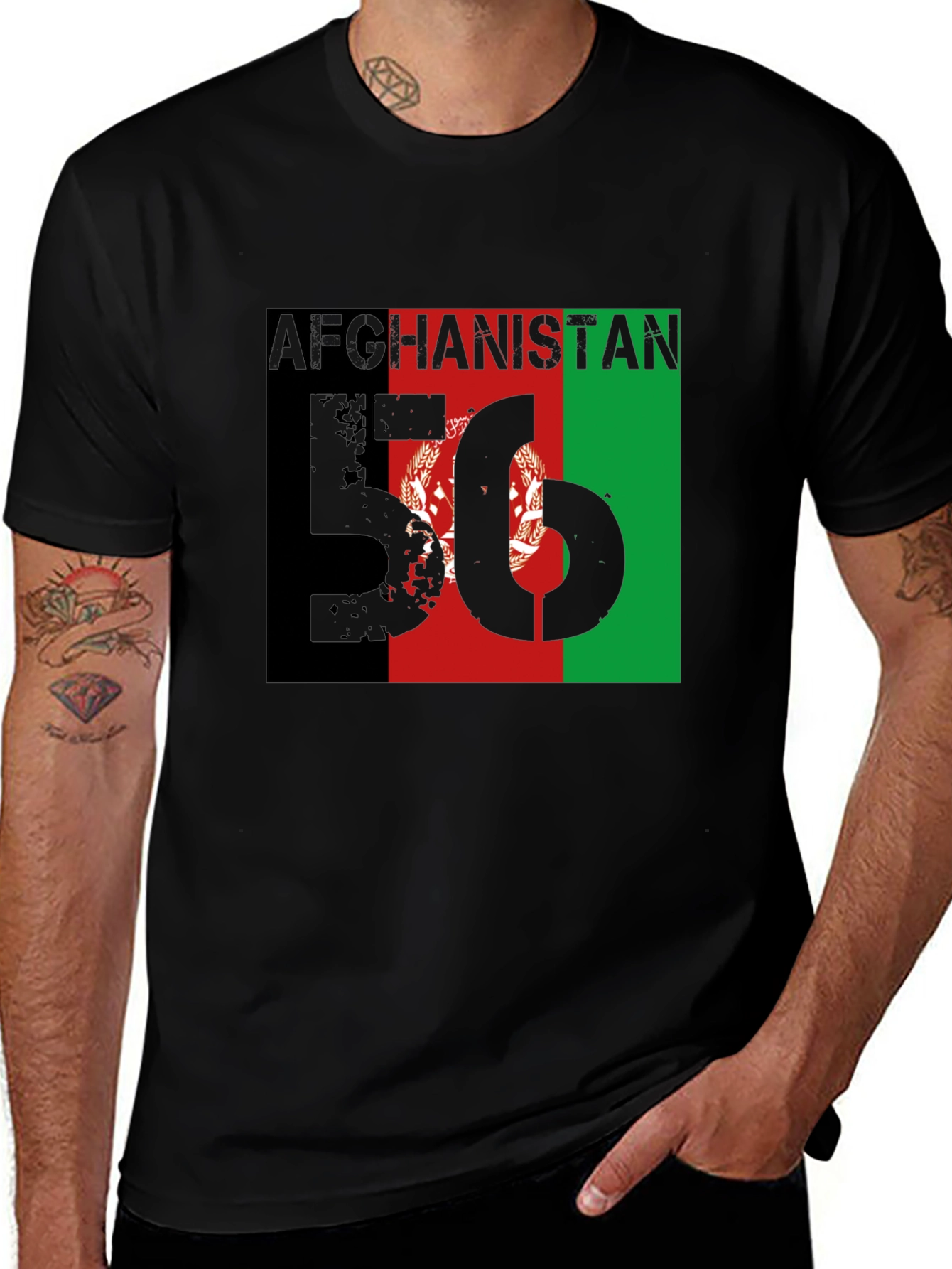 Variant 12 of Afghanistan Flag T-Shirt - National Pride Tee